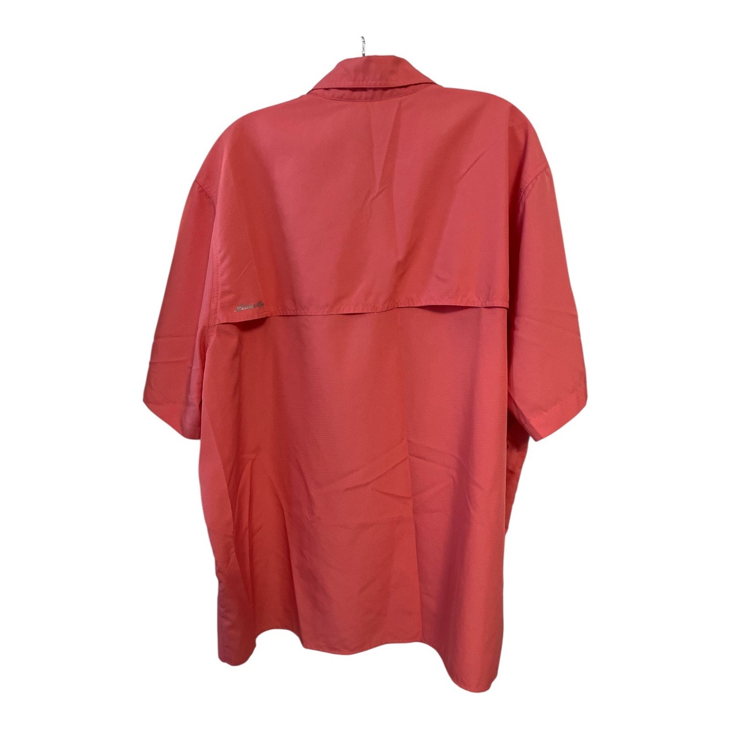 Eddie Bauer Men's Short Sleeve Performance Fishing Shirt – Coral Red – Size 2XL Tall – Vented Back – 100% Polyester