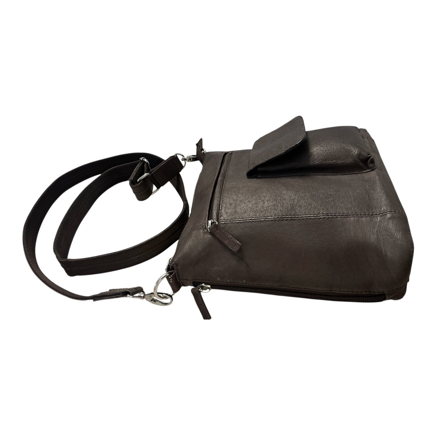 Gun Tote’n Mamas Concealed Carry Brown Faux Leather Crossbody Bag – 2012 – Adjustable Strap, Organizer Pockets, Holster Included