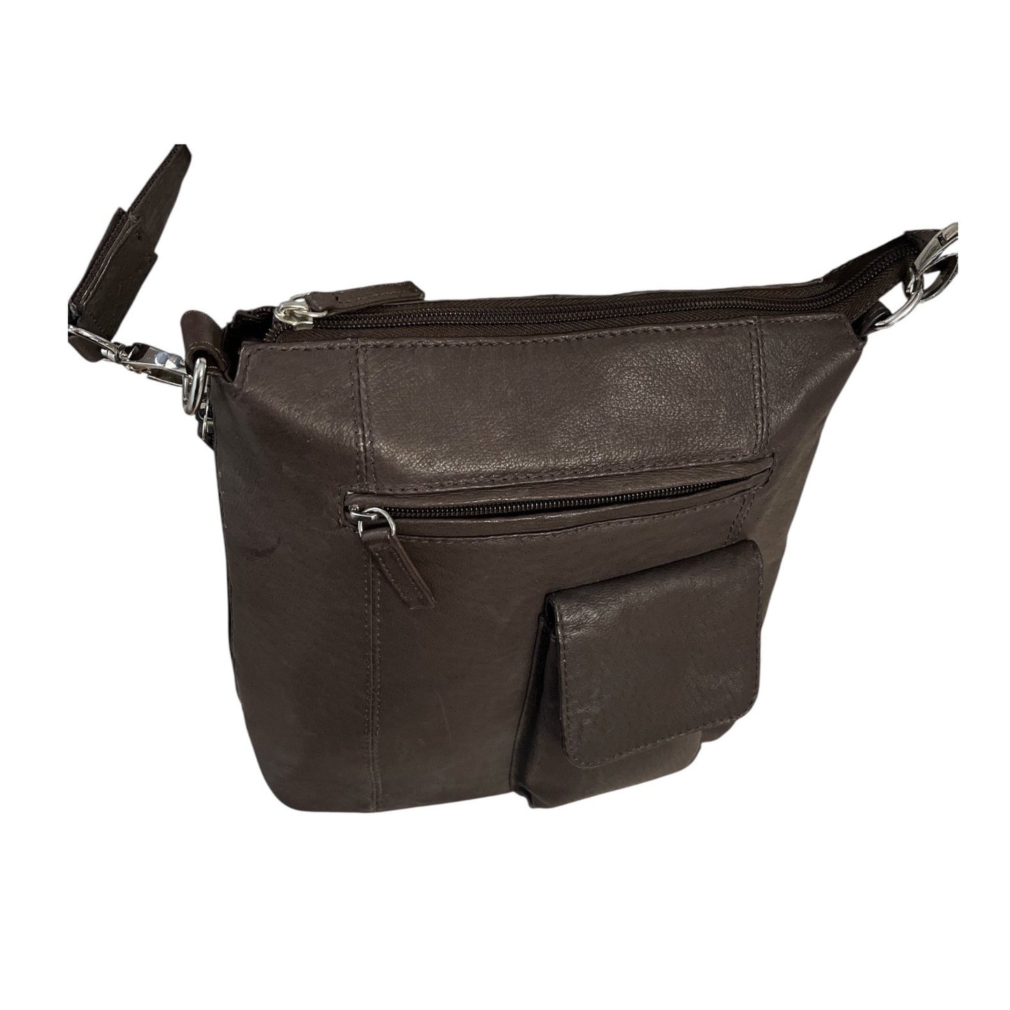 Gun Tote’n Mamas Concealed Carry Brown Faux Leather Crossbody Bag – 2012 – Adjustable Strap, Organizer Pockets, Holster Included