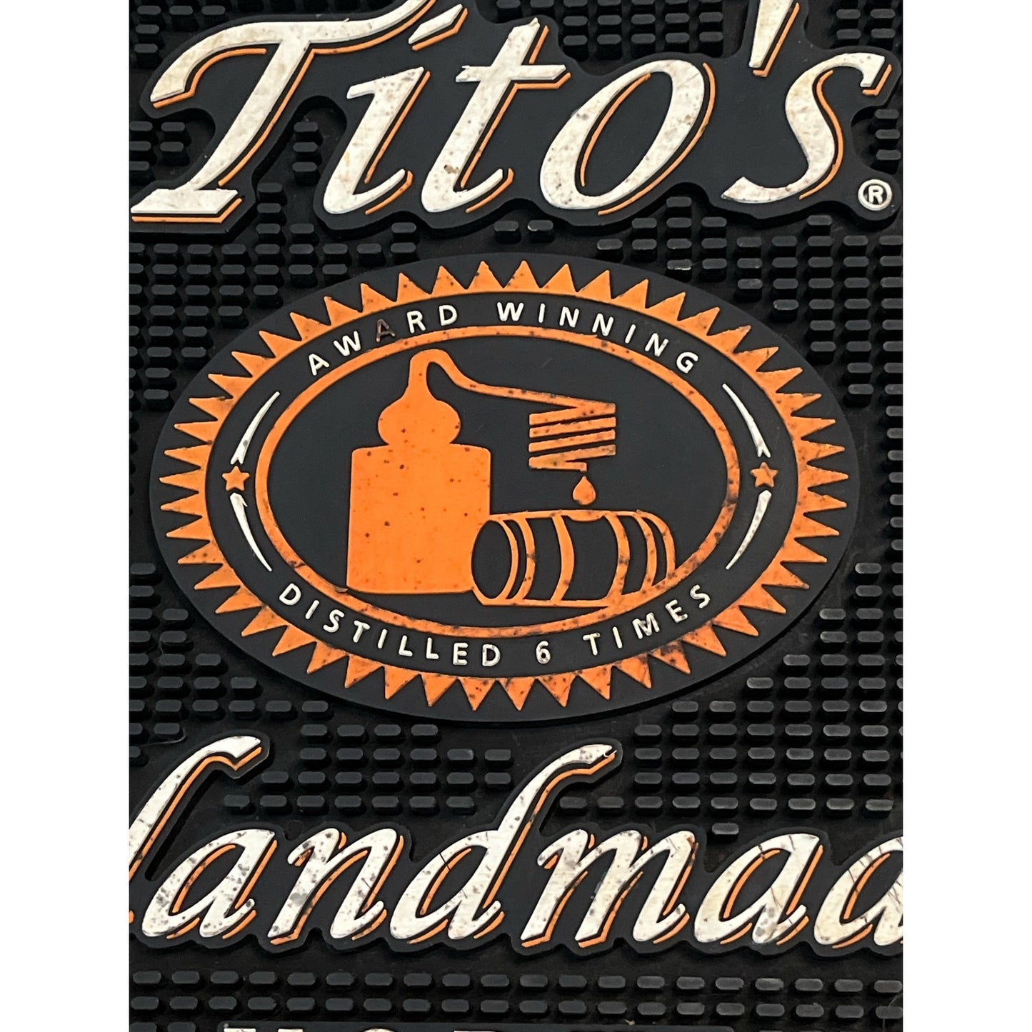 VTG Tito’s Handmade Vodka Bar Mat – Rubber Spill Mat – Austin Texas – 2010s – 16x16"