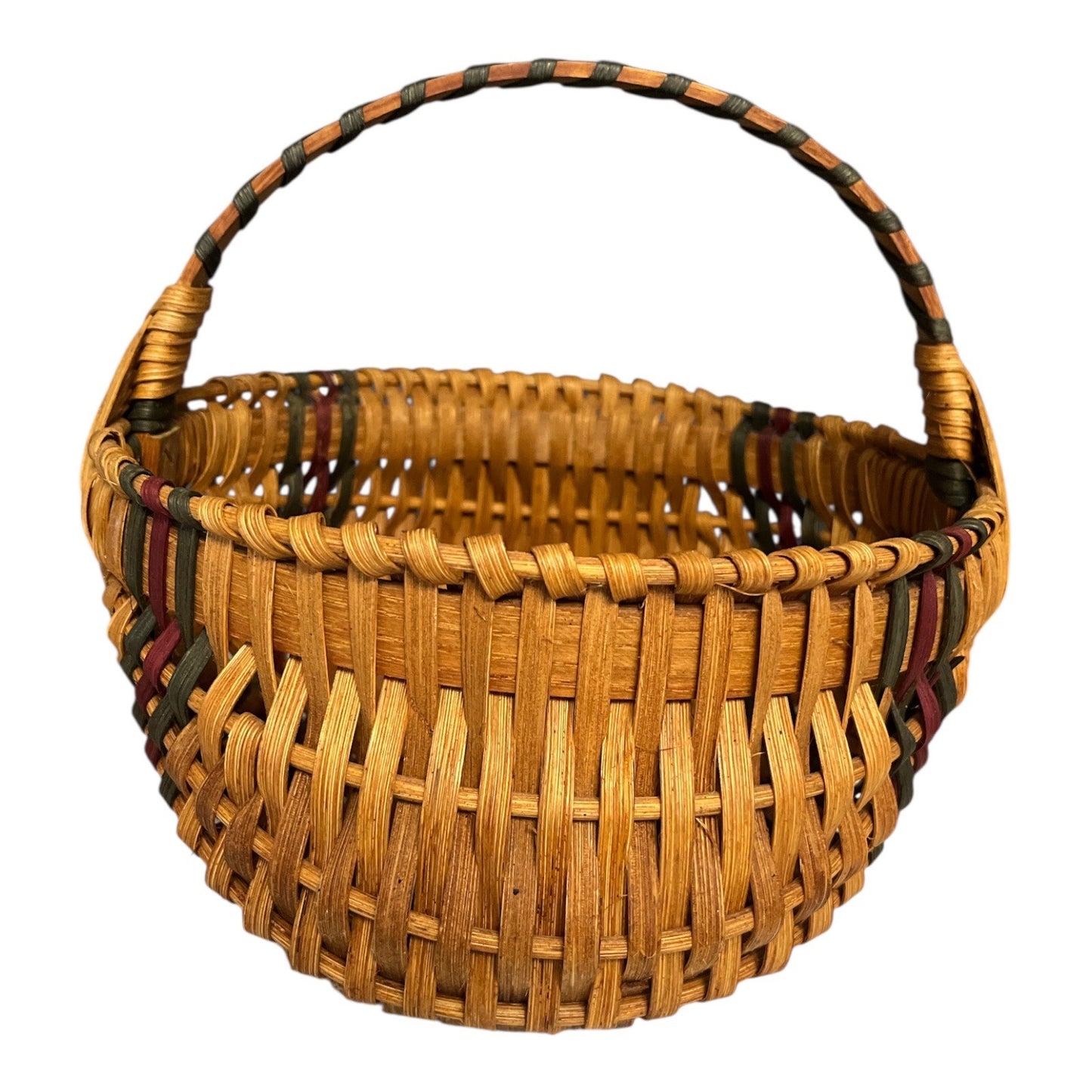 2004 Signed Handwoven Basket by Daniel E. Mast – Amish Folk Art Style – Lemon-Shaped Base