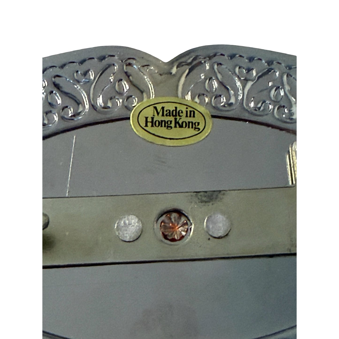 Vintage Hong Kong Covered Wagon Belt Buckle Silver Tone Western Cowboy
