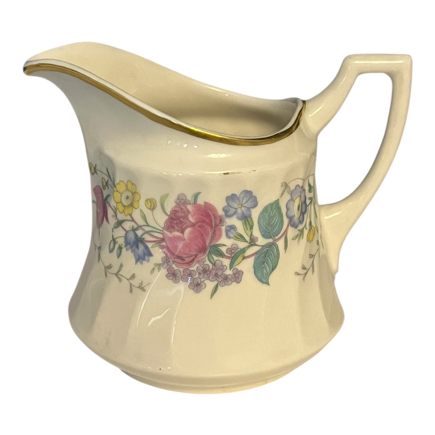 Syracuse China "Lilac Rose" Cream Pitcher – 4 x 5" – Floral Design – Made in USA