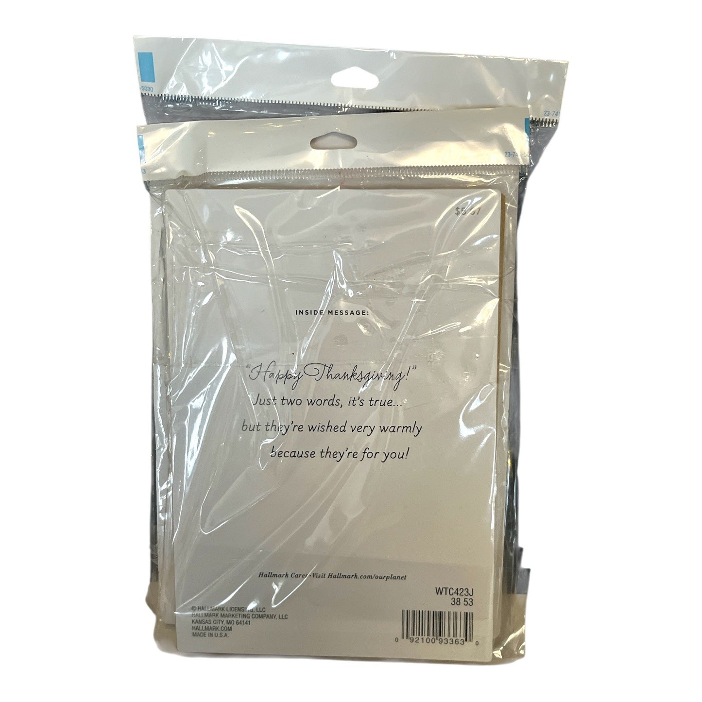 2 Packs Hallmark Thanksgiving Cards – Peanuts Snoopy & Turkey Designs – 10 & 6 Cards – New in Package