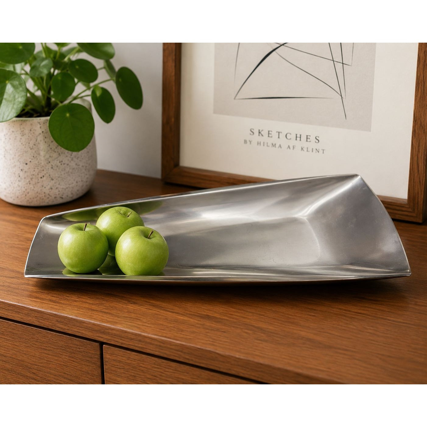 Vintage Gense Sweden Stainless Steel Modernist Tray Bowl Scandinavian MCM 14”