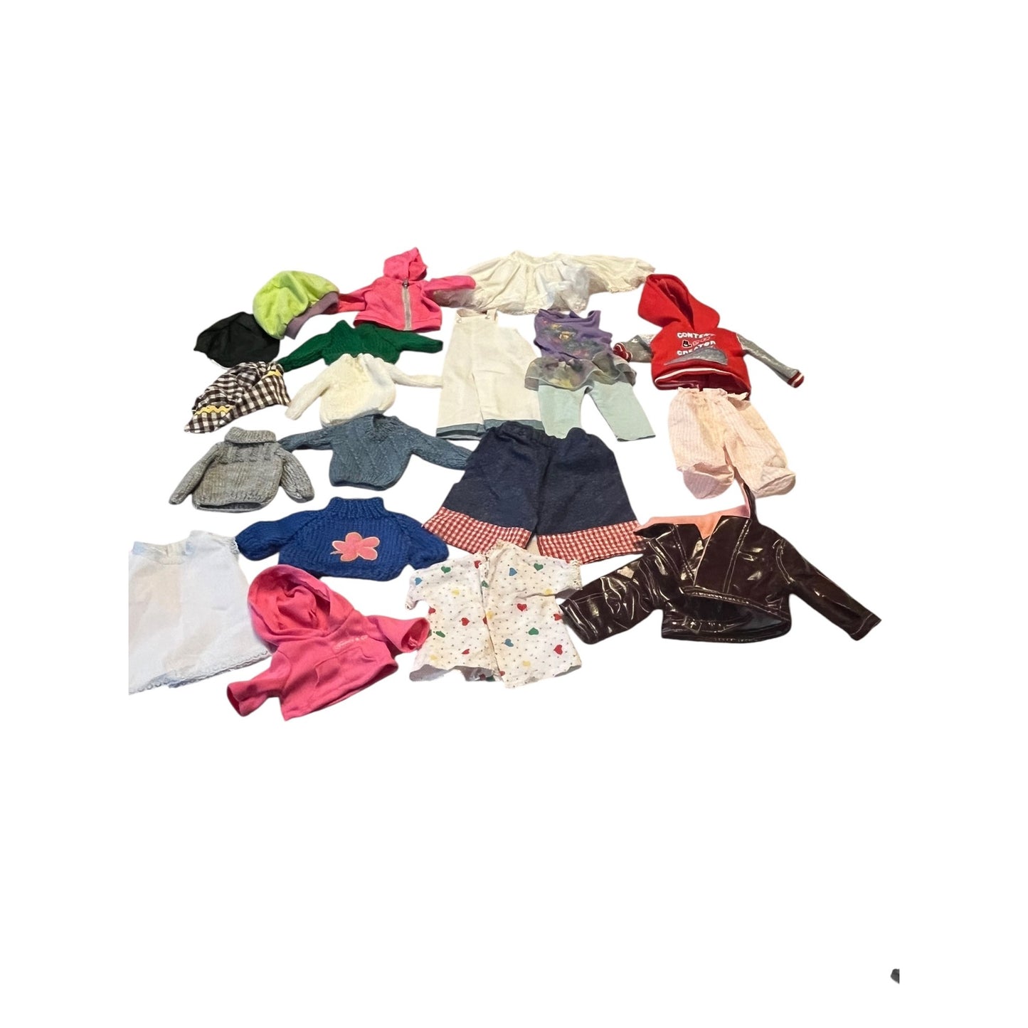 Vintage Teddy Bear Doll Clothes Lot Mixed Outfits Sweaters Hoodies Dresses Pants