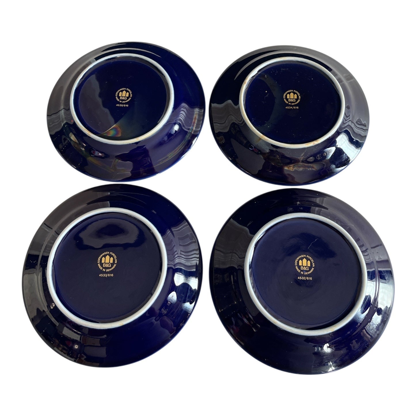 VTG 4 Bing & Grøndahl Copenhagen Porcelain Composer Plates – Cobalt Blue & 22K Gold