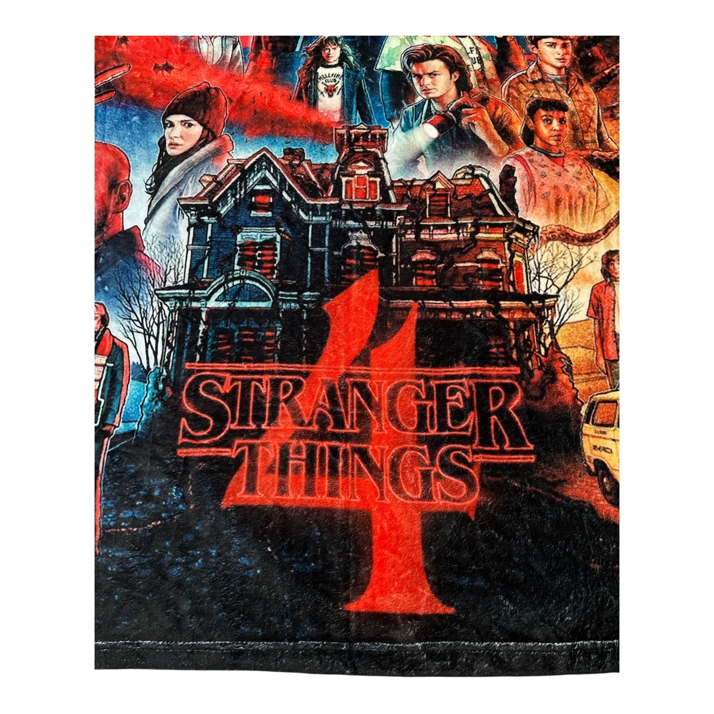 Stranger Things Season 4 Fleece Blanket – 2023 Netflix – Soft Throw with Character Collage – 50" x 60"