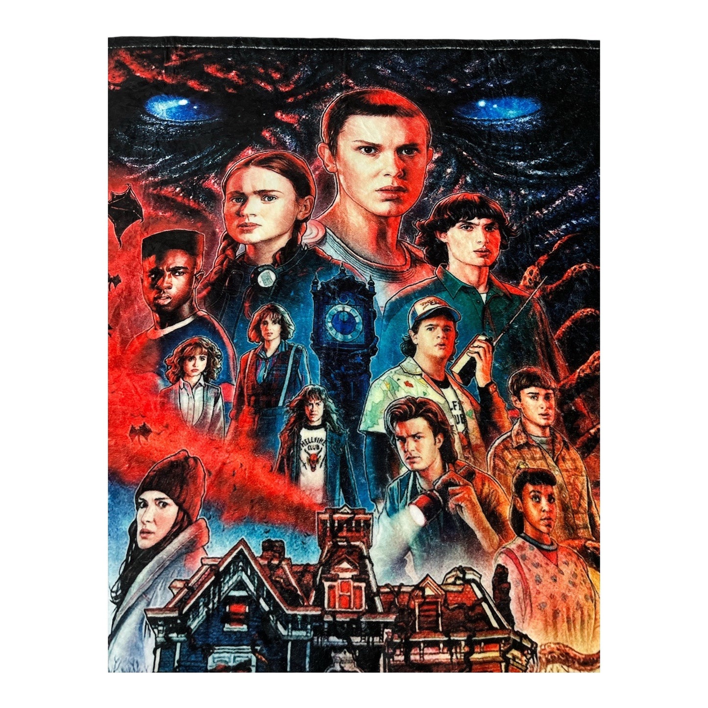 Stranger Things Season 4 Fleece Blanket – 2023 Netflix – Soft Throw with Character Collage – 50" x 60"