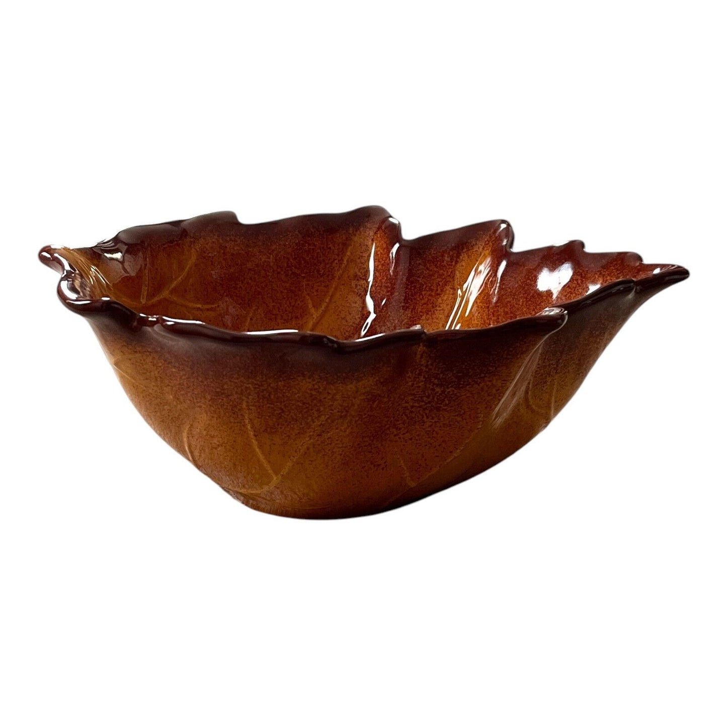 Better Homes & Gardens Autumn Leaf Bowl – Glazed Ceramic Maple Leaf Dish – Fall Harvest Decor – Brown & Amber Serveware