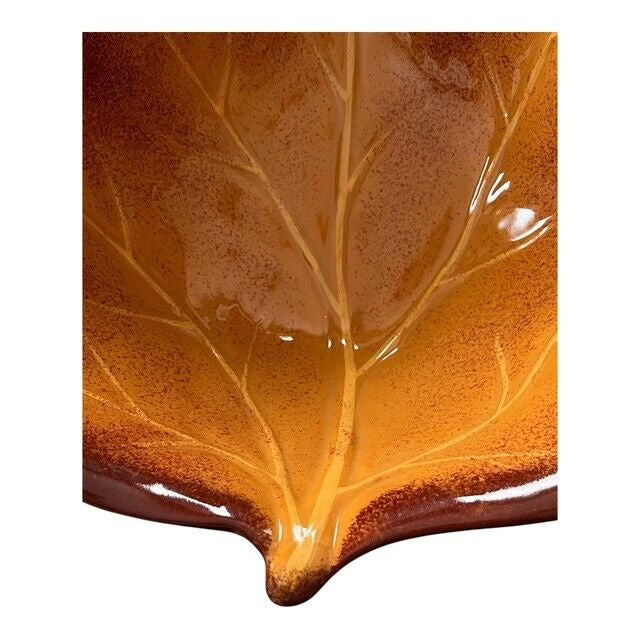 Better Homes & Gardens Autumn Leaf Bowl – Glazed Ceramic Maple Leaf Dish – Fall Harvest Decor – Brown & Amber Serveware