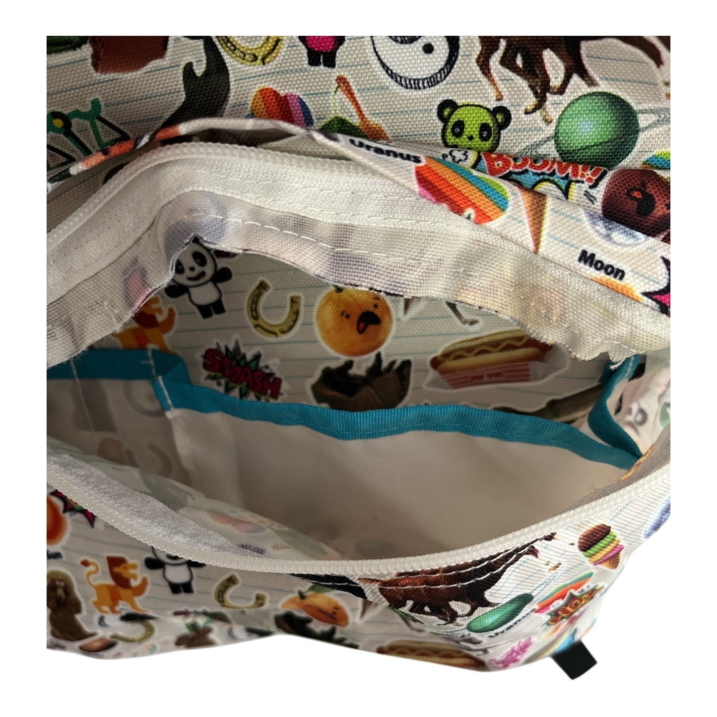 JanSport SuperBreak Backpack – Emoji Sticker Print – 15x13x9x5