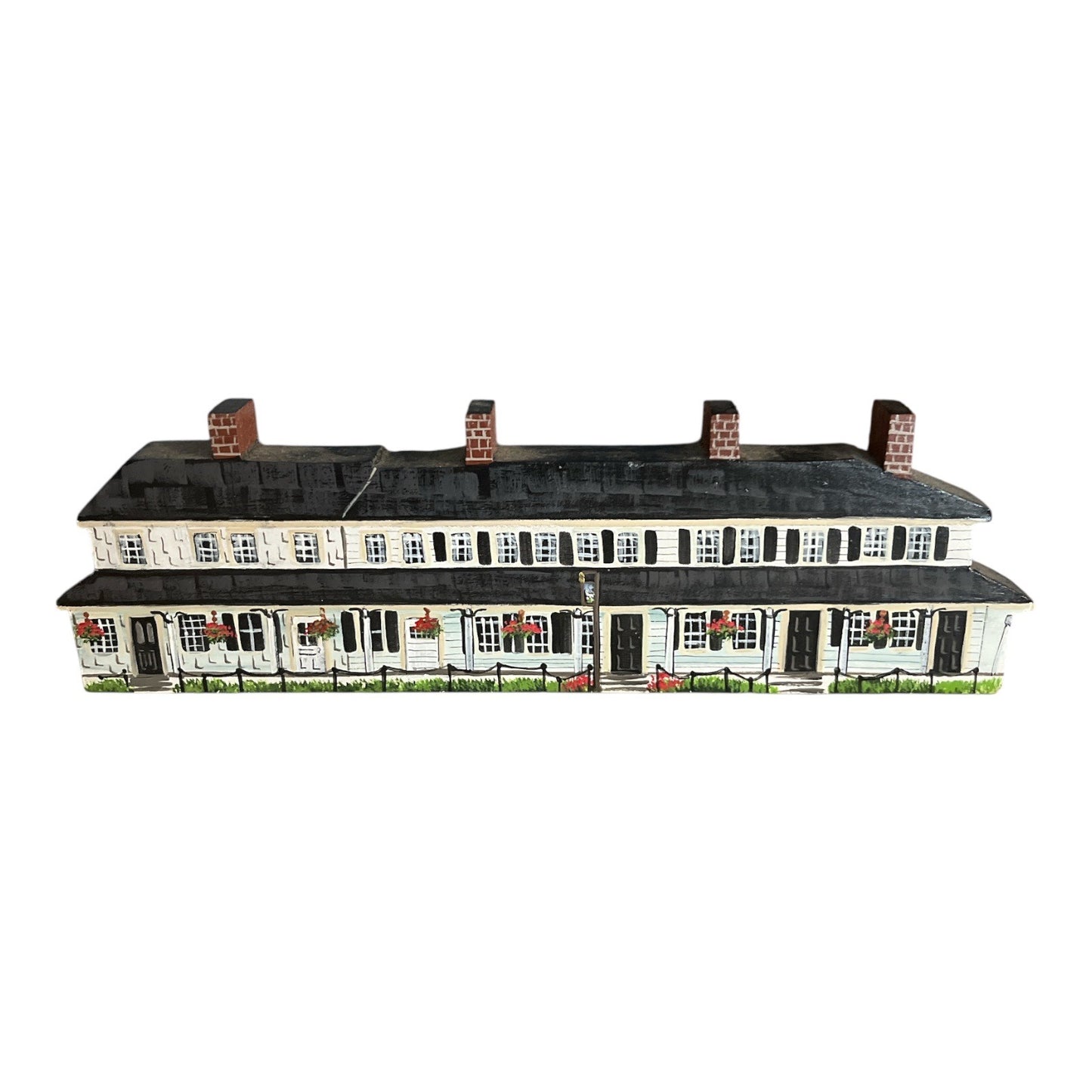 Charlotte Trahan Hand-Painted Wooden Buildings – Thompson, CT | Set of 3 | Folk Art 2000