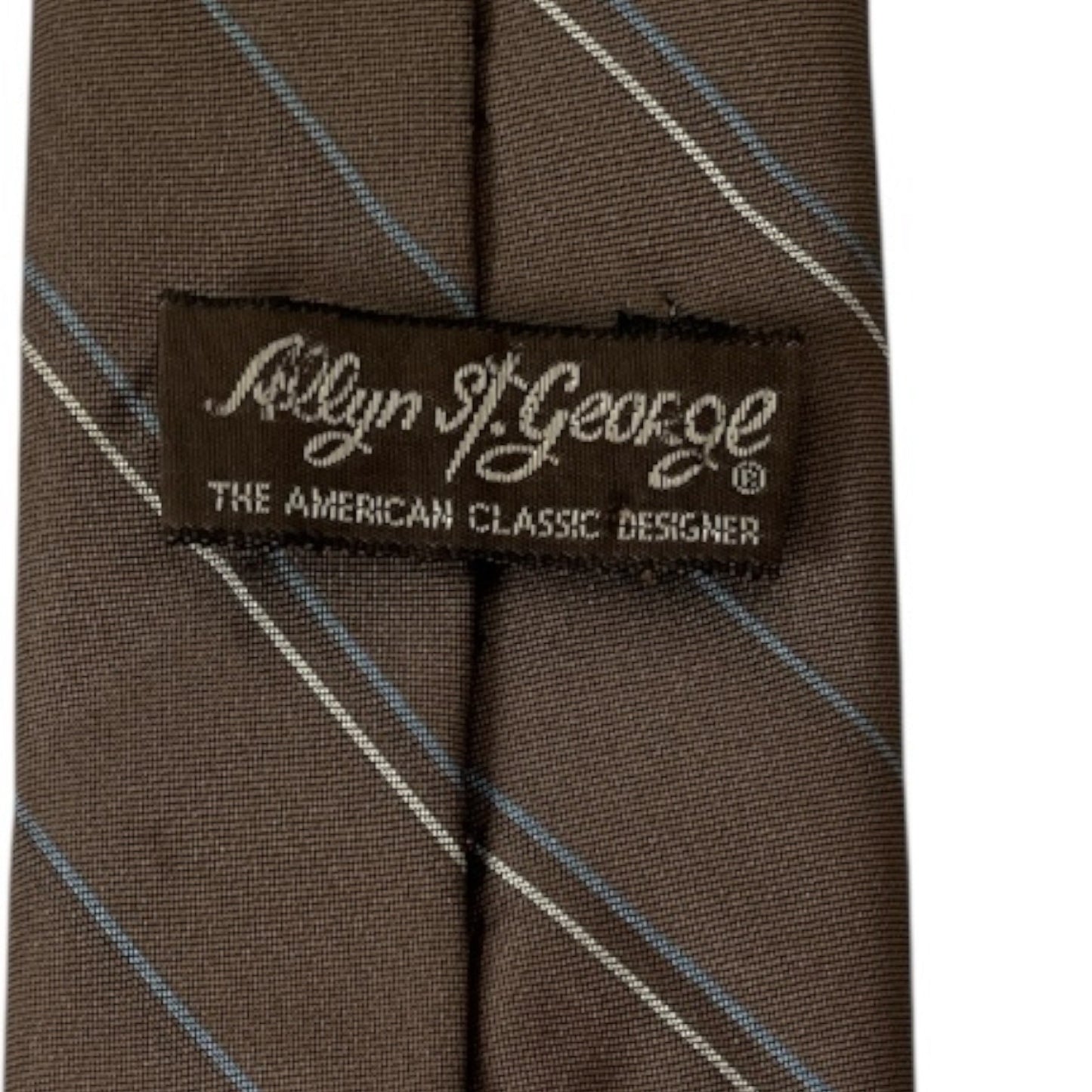 Vintage Allyn St. George Men’s Tie – Brown Striped Necktie 57” Long Y2K