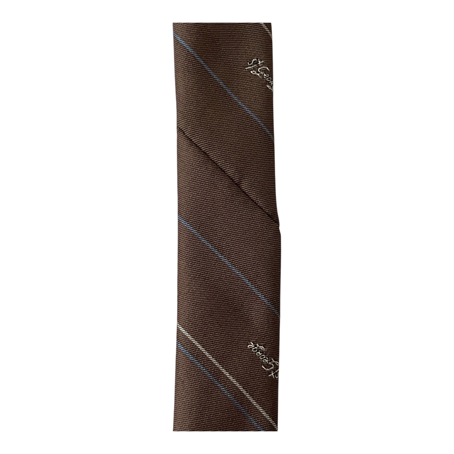 Vintage Allyn St. George Men’s Tie – Brown Striped Necktie 57” Long Y2K