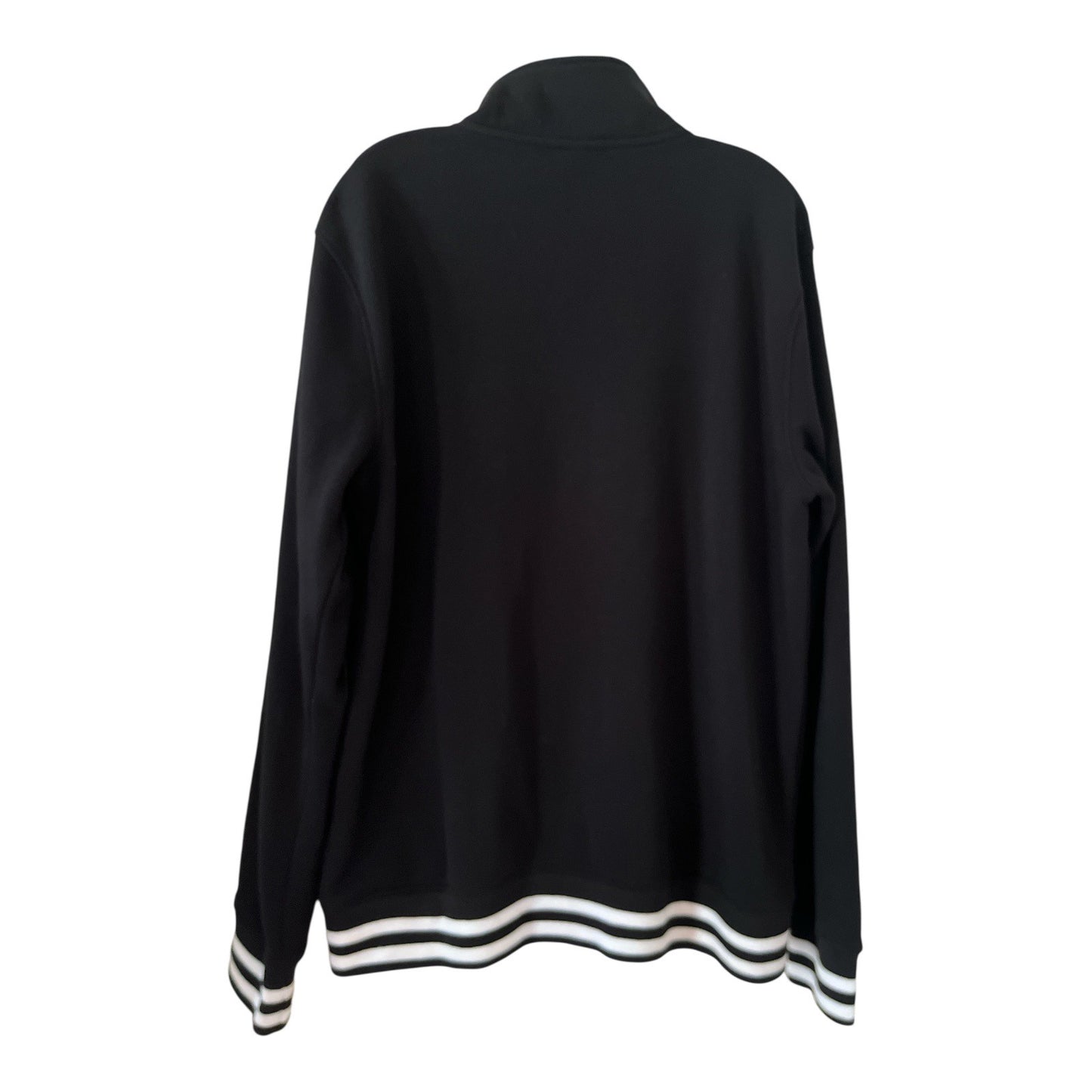 Zoo York Mens Black Full-Zip Jacket W/ White Striped Trim Embroidered Logo Size L 100% Polyester