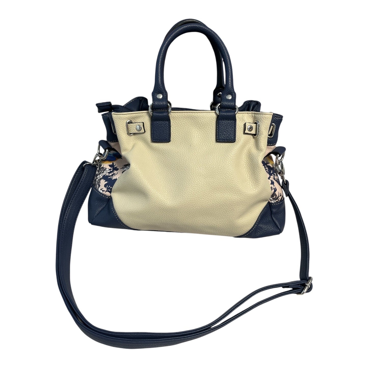 Bradford Exchange James Hautman Songbird Satchel Handbag – Cardinal Charm – Blue Trim – Faux Leather