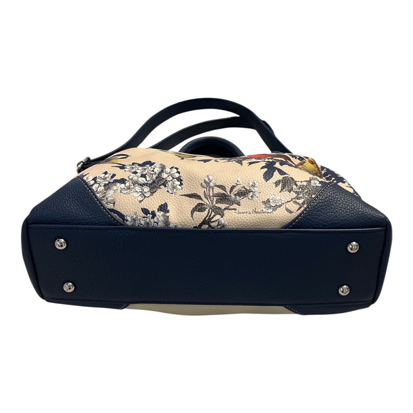 Bradford Exchange James Hautman Songbird Satchel Handbag – Cardinal Charm – Blue Trim – Faux Leather