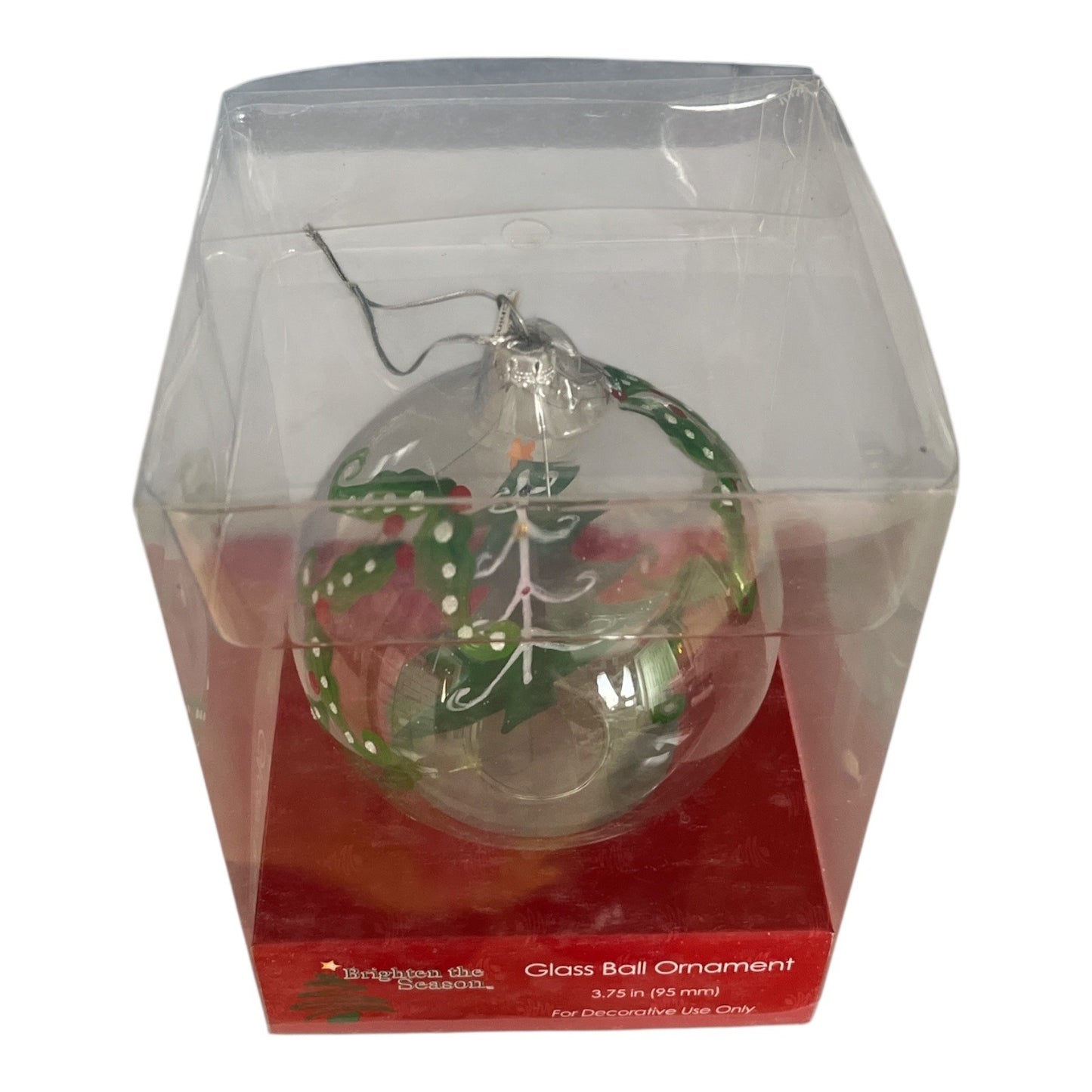 2007 Brighten the Season Glass Ball Christmas Ornament – 3.75" Hand-Painted Tree & Garland – New in Box