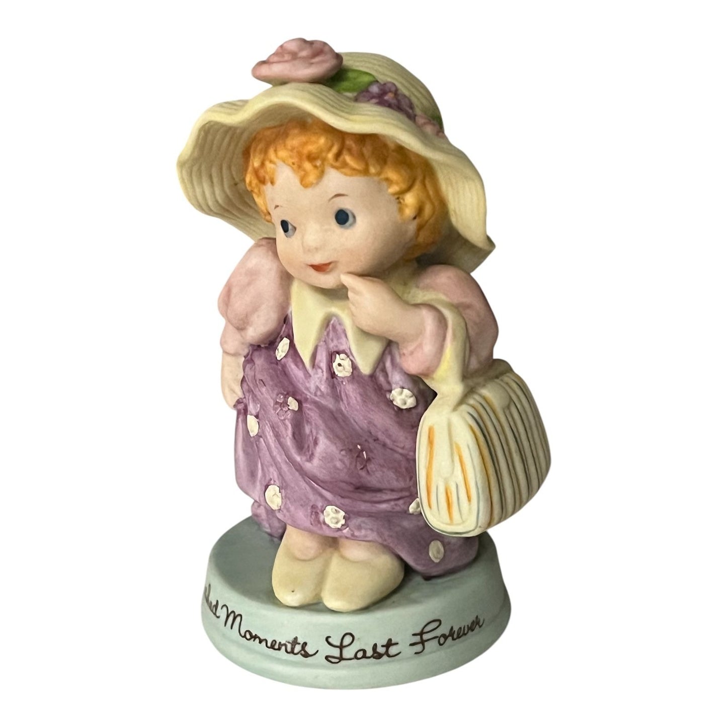 Vintage 1983 Avon Cherished Moments Figurine – Girl in Hat – Cherished Moments Last Forever