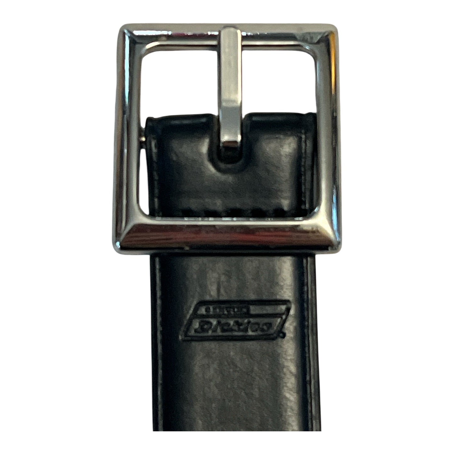 Dickies Men’s Black Leather Belt Size 28 | 27.25” x 1” | Silver Buckle | Made in China
