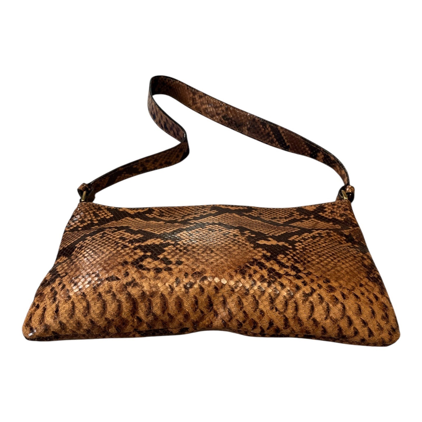 Preston & York Genuine Leather Python Print Shoulder Bag With Magnetic Snap