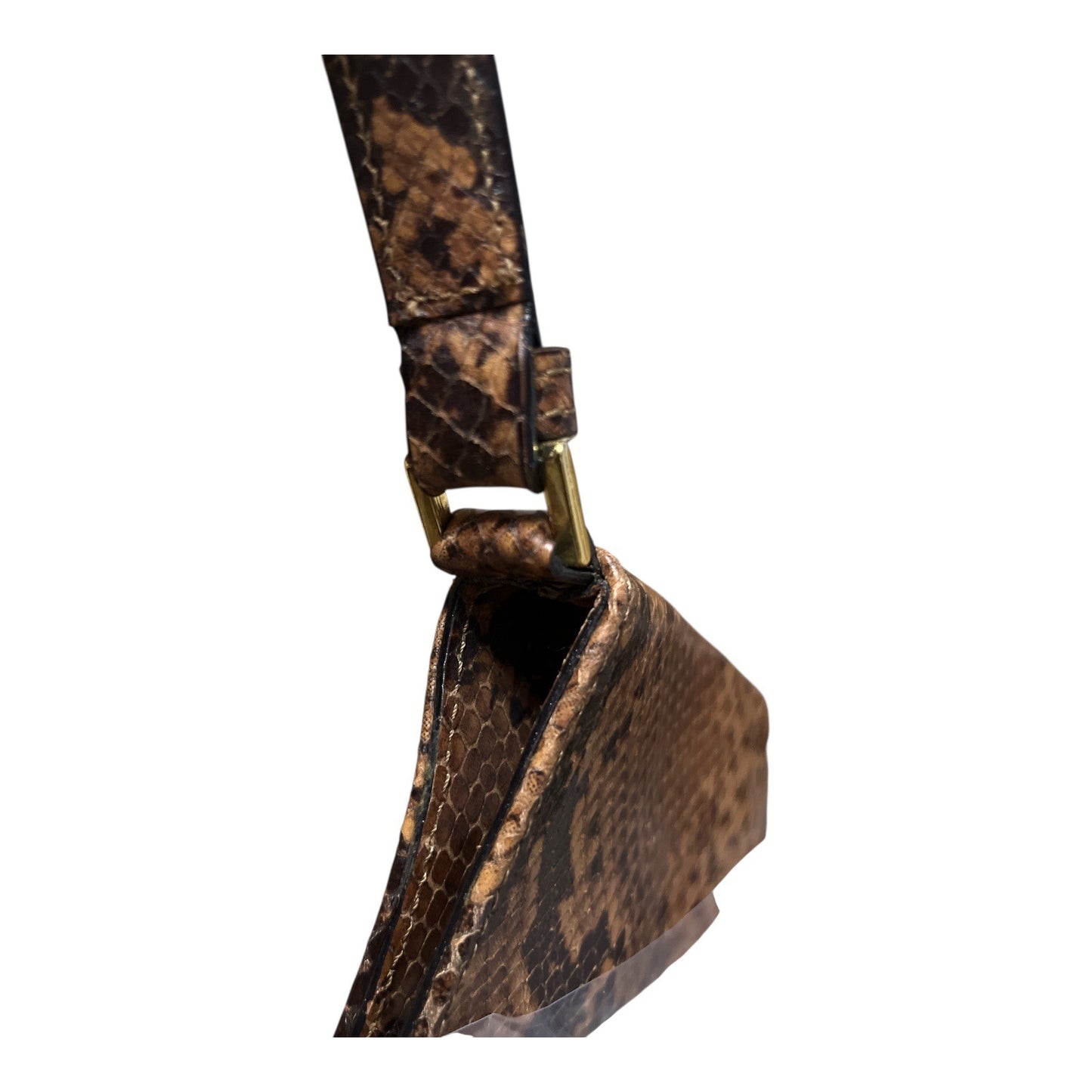 Preston & York Genuine Leather Python Print Shoulder Bag With Magnetic Snap