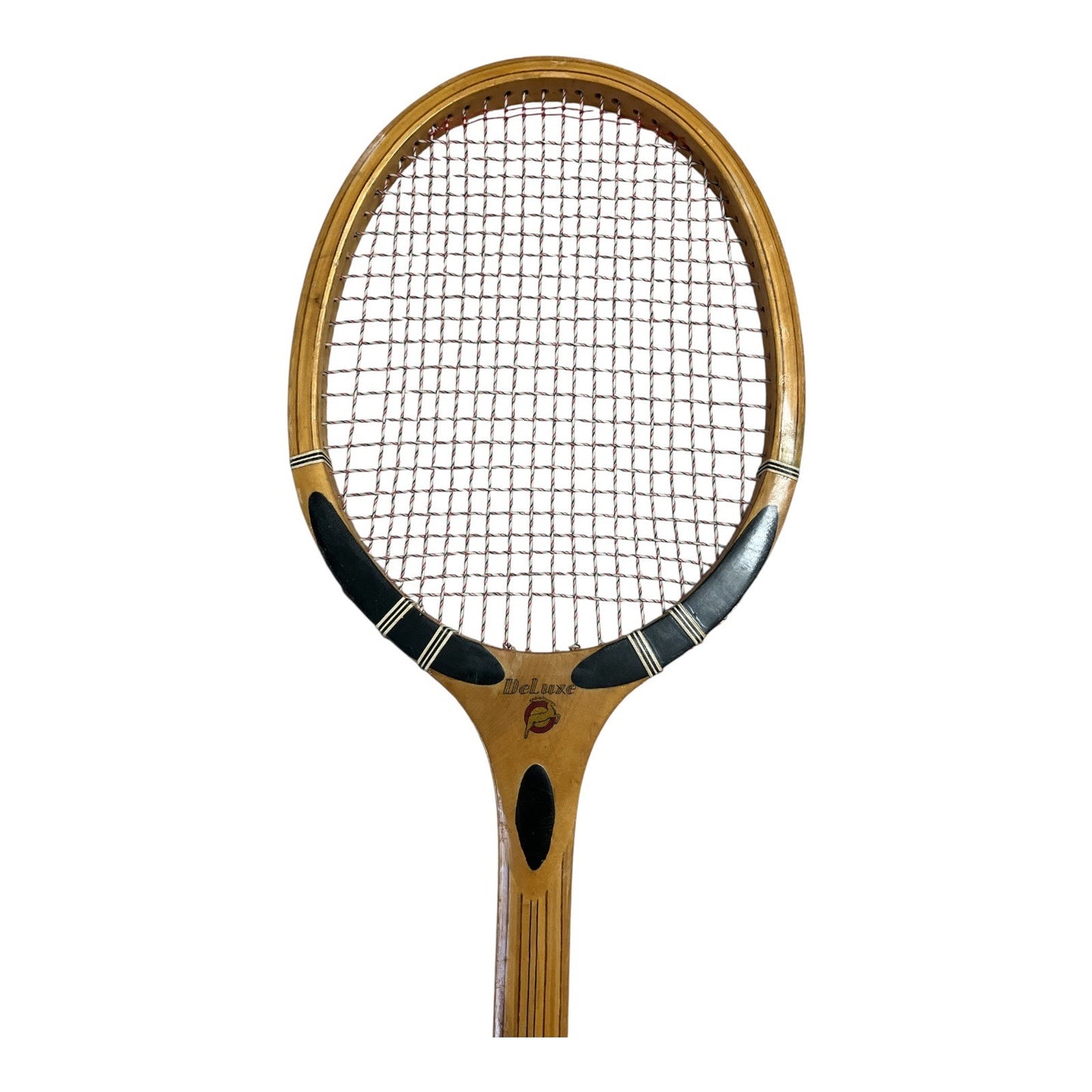 Vintage Nine Ply Wooden Tennis Racket with Cover – DeLuxe Laminated Hardwood, Ultra Tac Grip by Lamkin