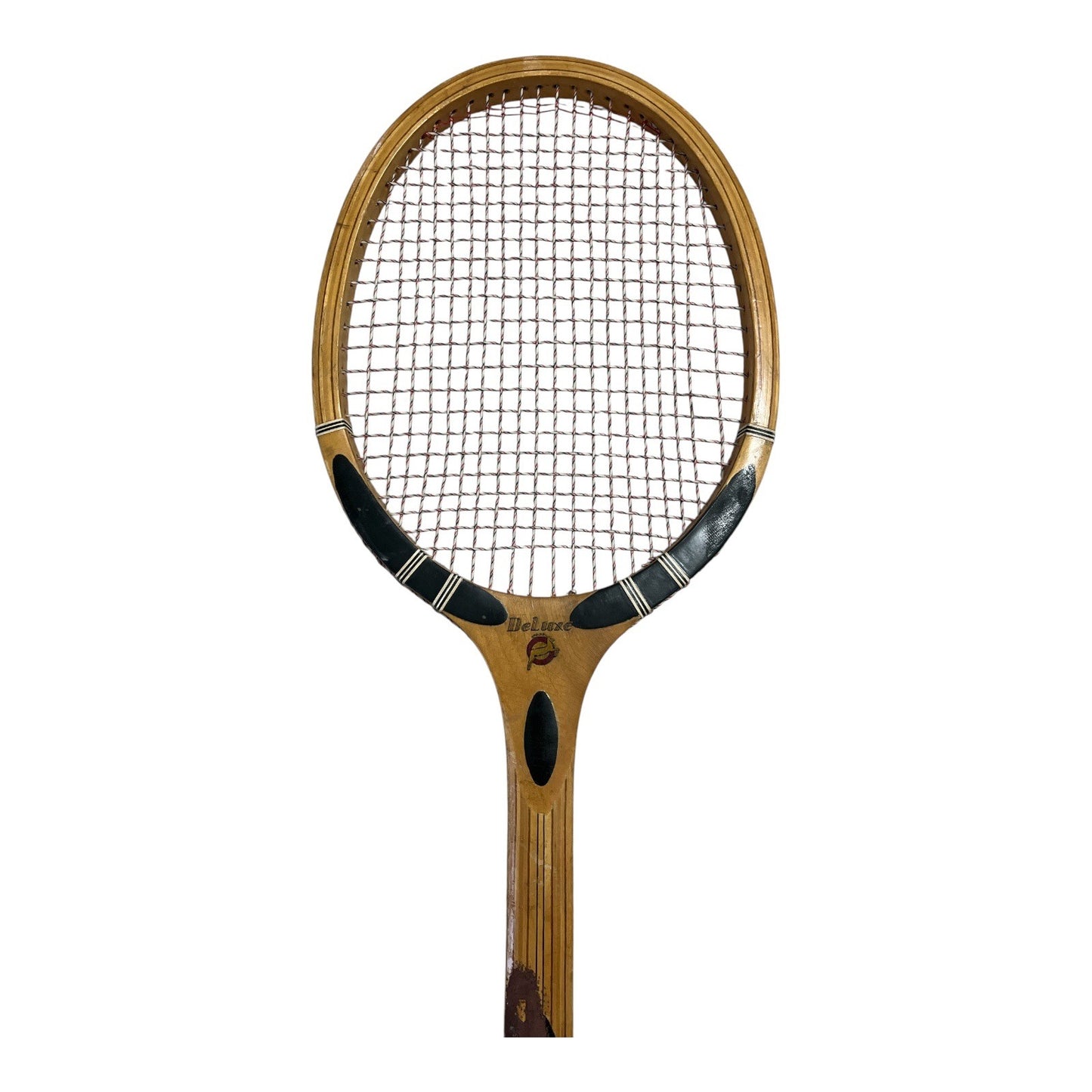 Vintage Nine Ply Wooden Tennis Racket with Cover – DeLuxe Laminated Hardwood, Ultra Tac Grip by Lamkin