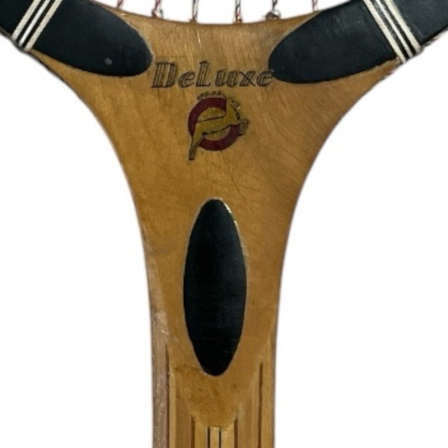Vintage Nine Ply Wooden Tennis Racket with Cover – DeLuxe Laminated Hardwood, Ultra Tac Grip by Lamkin