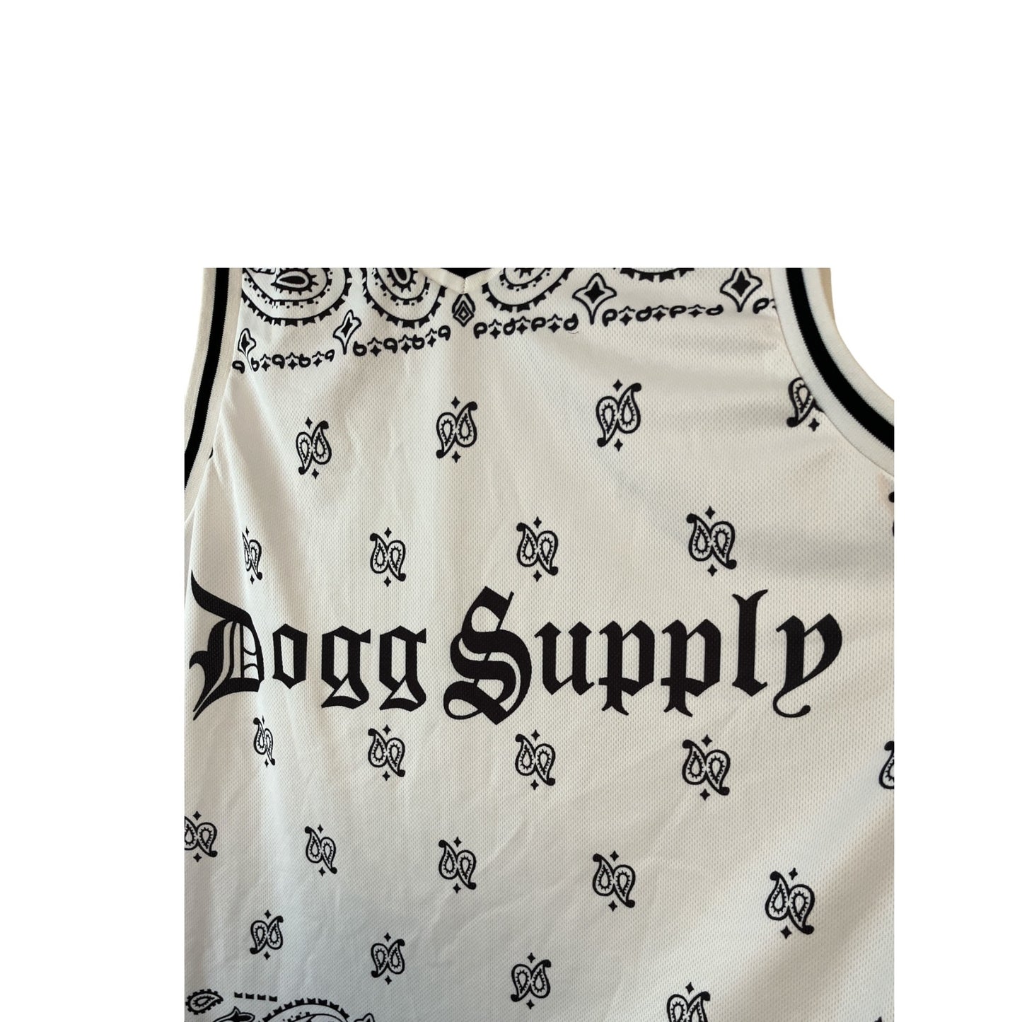 Dogg Supply by Snoop Dogg 2XL Tank Top – White Bandana Mesh Jersey – Vintage Y2K–2010s Streetwear