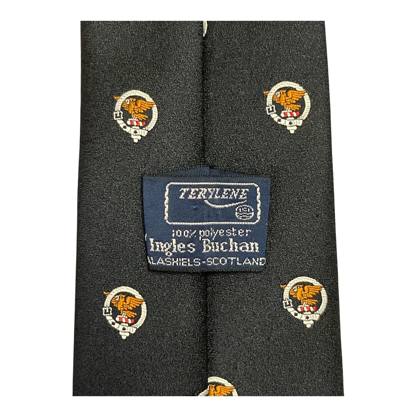 Vintage Ingles Buchan Clan Tie – Scottish Eagle Crest Emblem