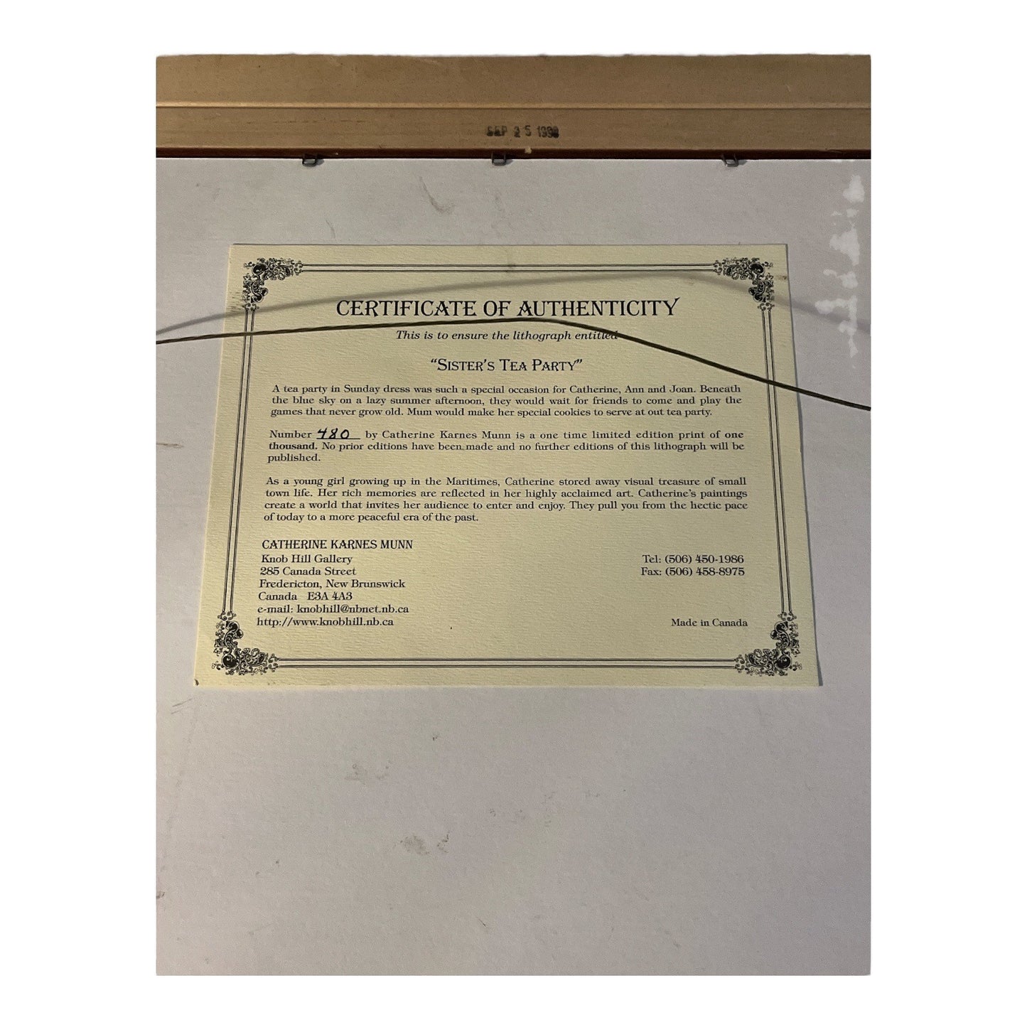 Catherine Karnes Munn Limited Edition Print – Sister’s Tea Party – Signed COA