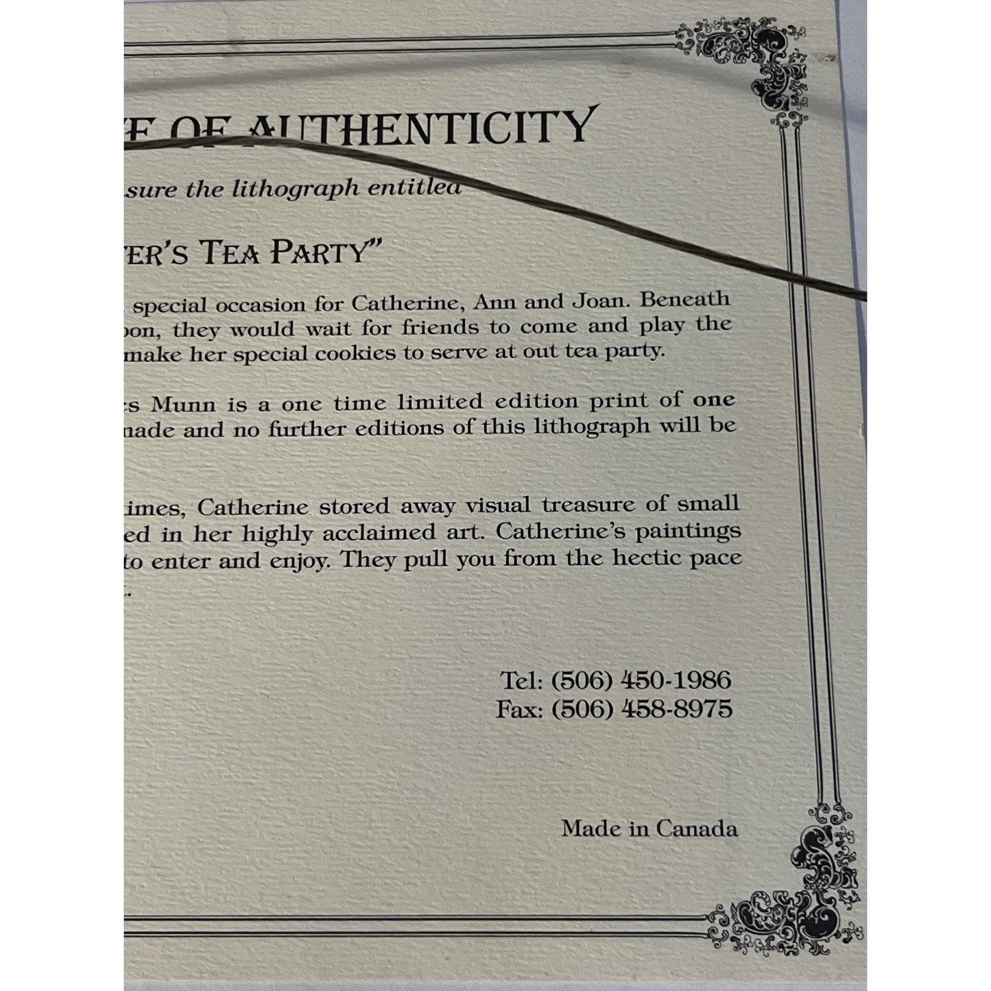 Catherine Karnes Munn Limited Edition Print – Sister’s Tea Party – Signed COA