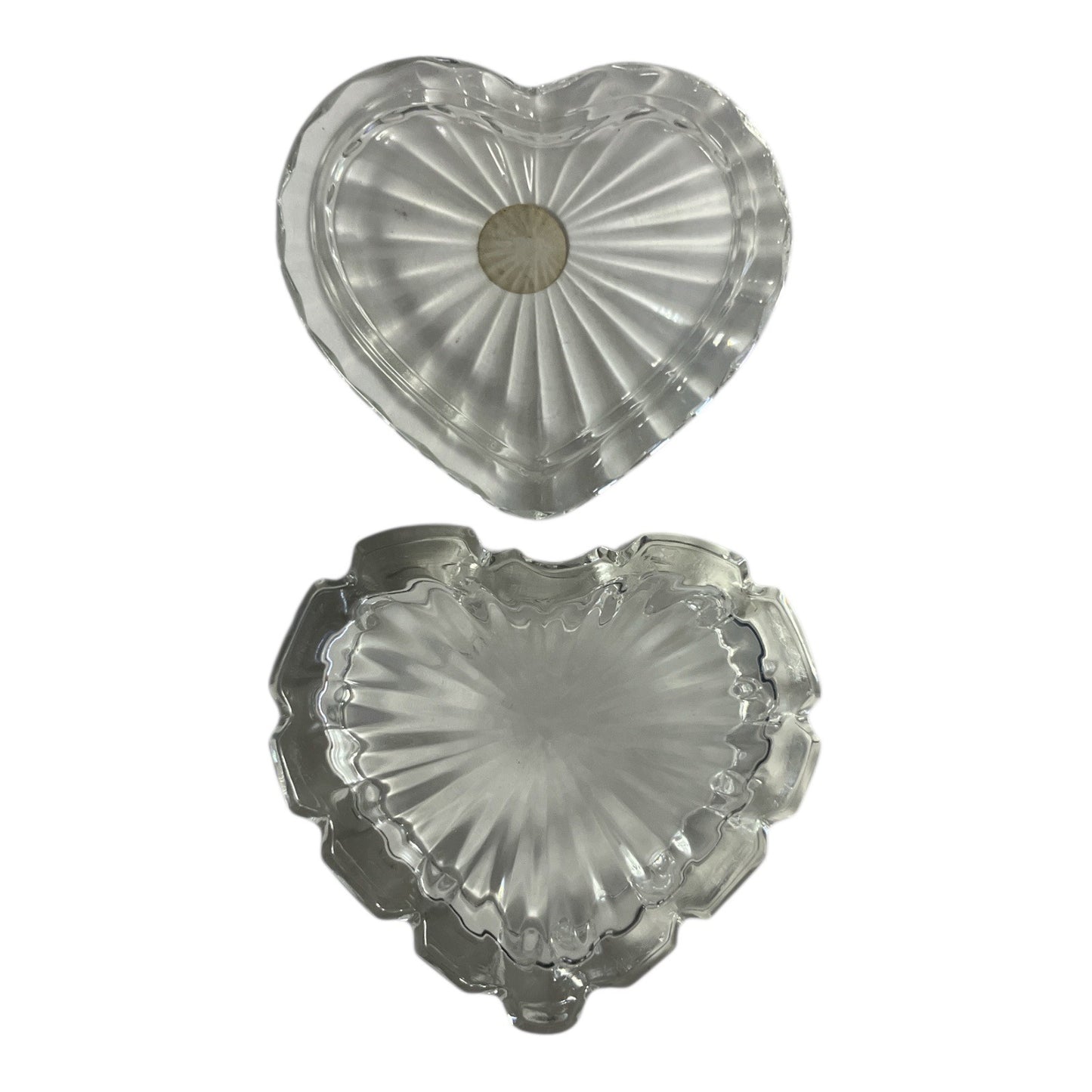 VTG Yugoslavian Lead Crystal Heart Trinket Box ZaJecar Hand Cut