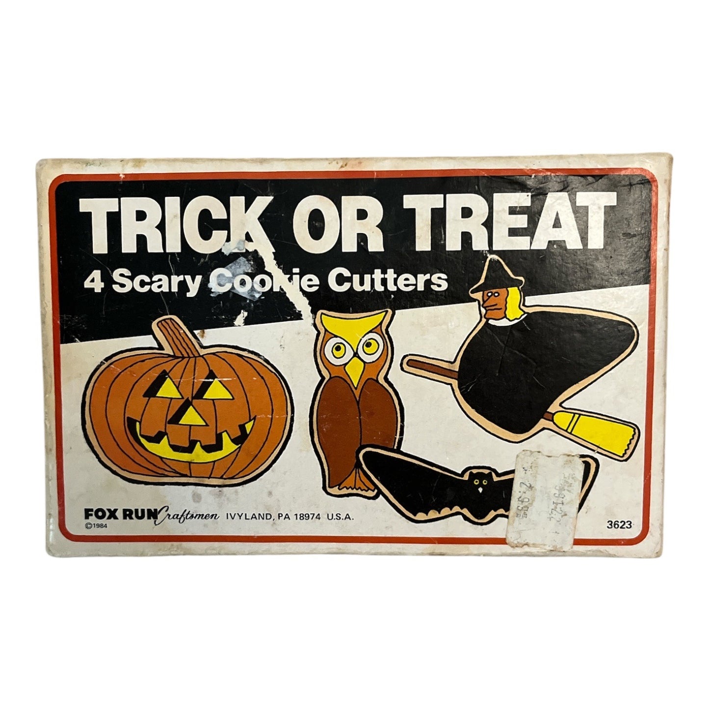 VTG 1984 Fox Run “Trick or Treat” Cookie Cutters – Halloween Tin Set of 4 – USA Made