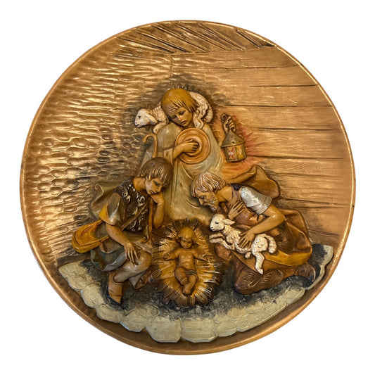 1987 Fontanini “O Come Let Us Adore Him” Wall Plate – Elio Simonetti – Limited Edition – 9" Made in Italy