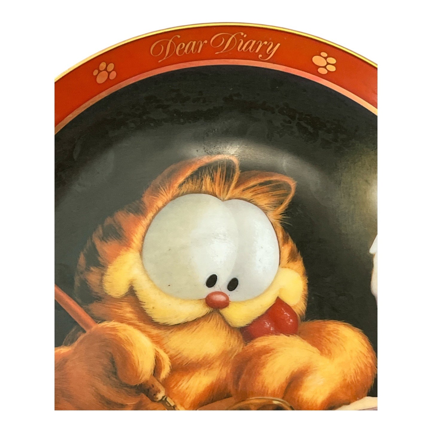 Garfield Collector Plate – “The Charming Cat” – Dear Diary Series by Jim Davis – Danbury Mint – Limited to 14 Firing Days