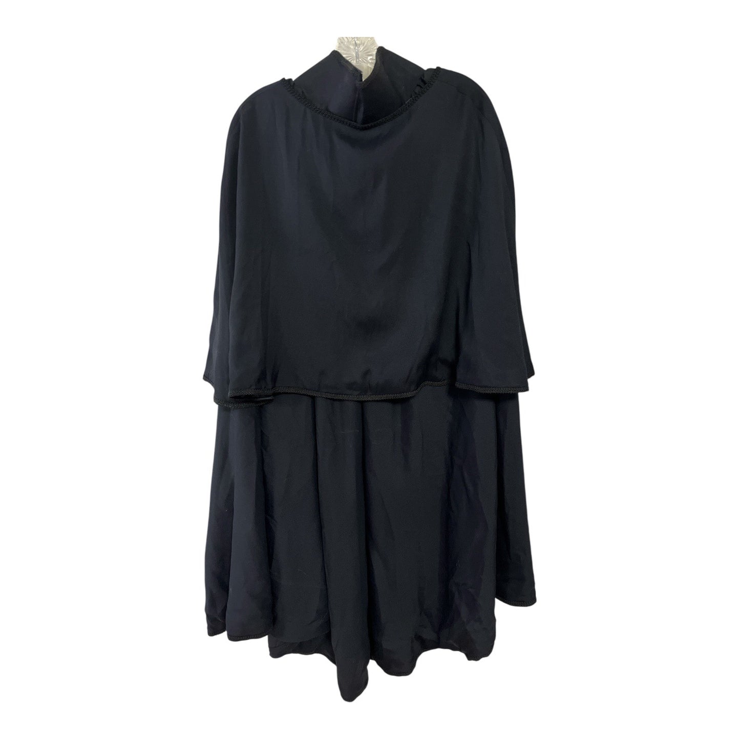 Vintage Black Costume Cape with Detachable Shoulder Cape + White Gloves