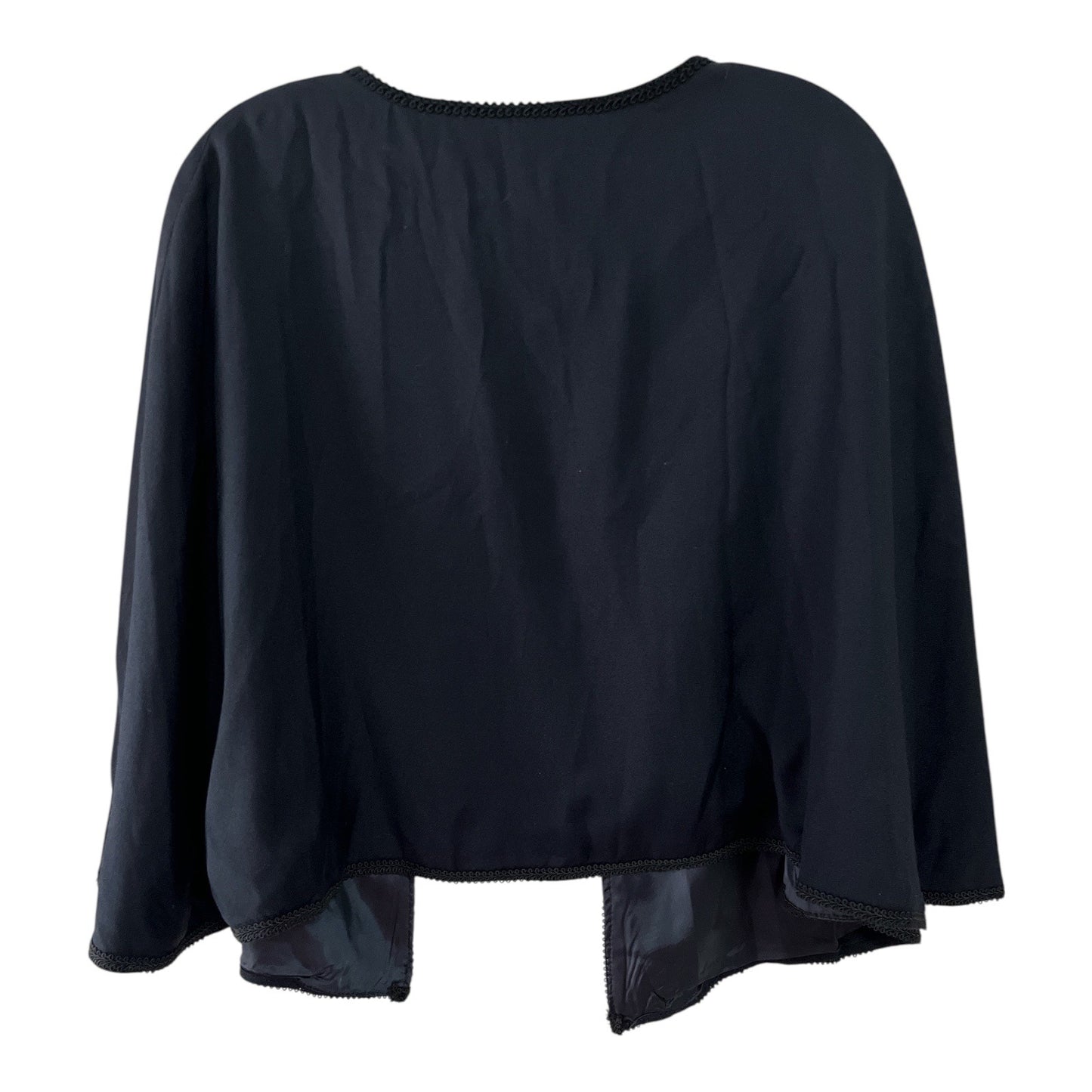 Vintage Black Costume Cape with Detachable Shoulder Cape + White Gloves