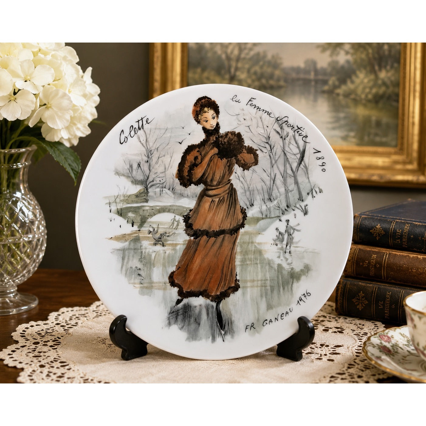 D'Arceau Limoges Les Femmes du Siècle 1890 Colette Collector Plate Fr Ganeau 1976