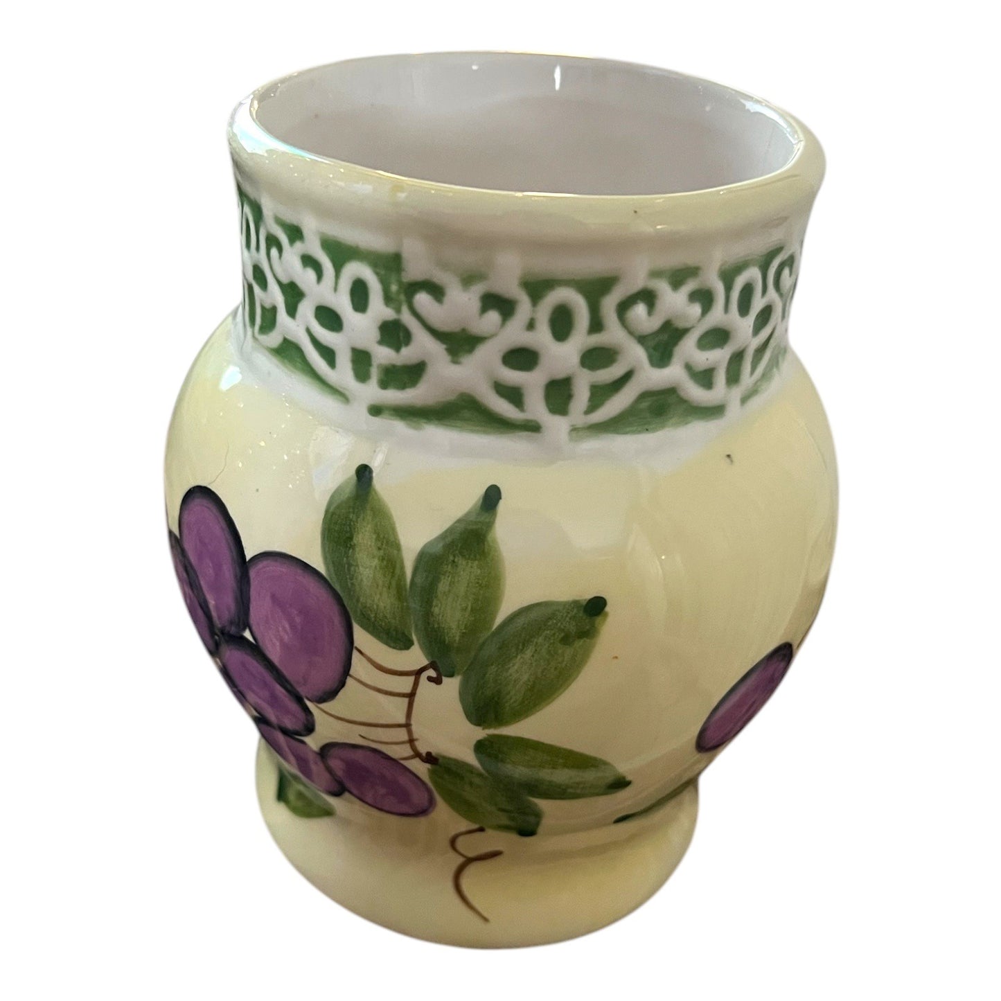 Vintage Alco Ceramic Mug – Grapes & Green Band Design 80s-90s