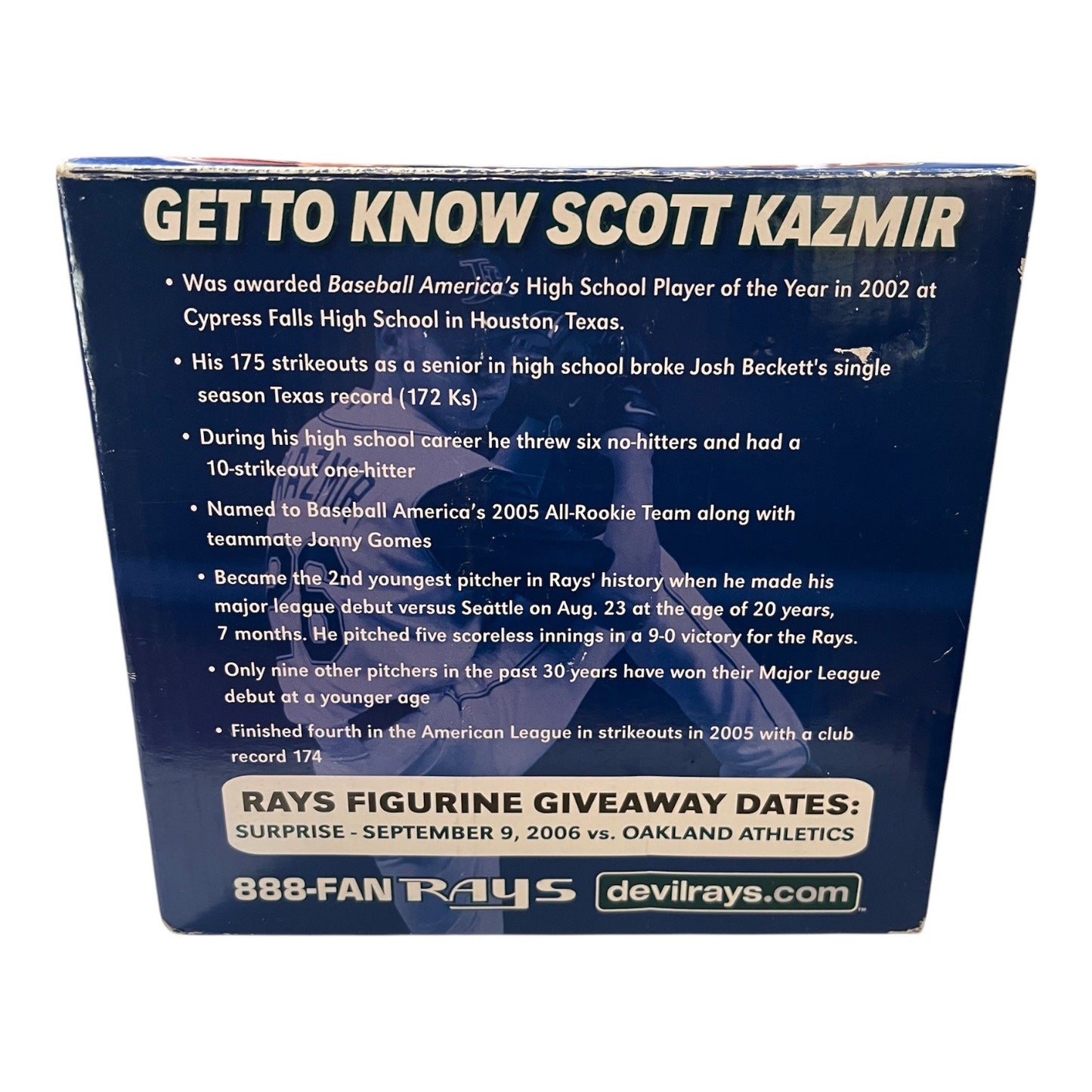 Scott Kazmir Tampa Bay Devil Rays Figurine – 2006 Checkers Giveaway – Rays vs Orioles
