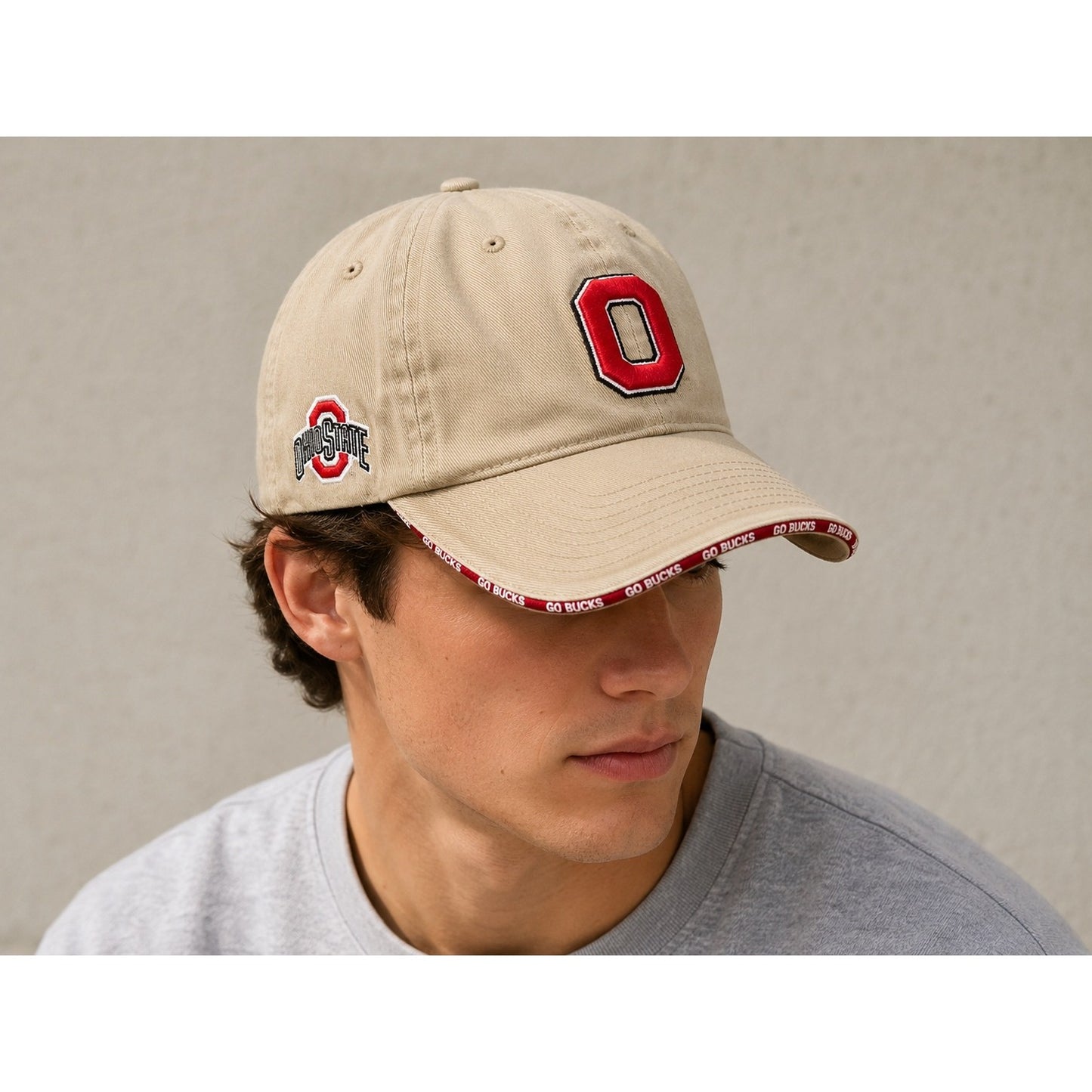 Ohio State Buckeyes Starter Adjustable Strapback Hat Tan OSU NCAA Cap