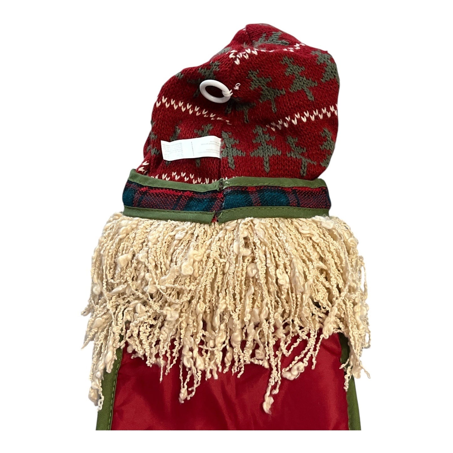 Vintage 2007 Santa Advent Calendar Wall Hanging – Fourstar Group – Bendable Knit Hat – Yarn Beard – 24 Countdown Pockets – Missing Pom-Pom