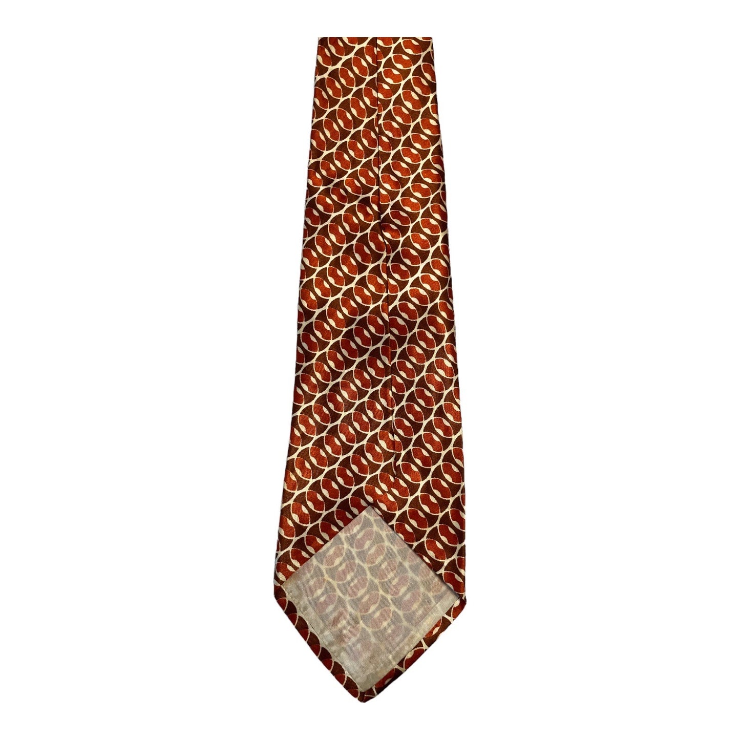 Vintage Arrow Mid-Century Mod Necktie – Brown & Red Geometric Print – Made in USA – 50”