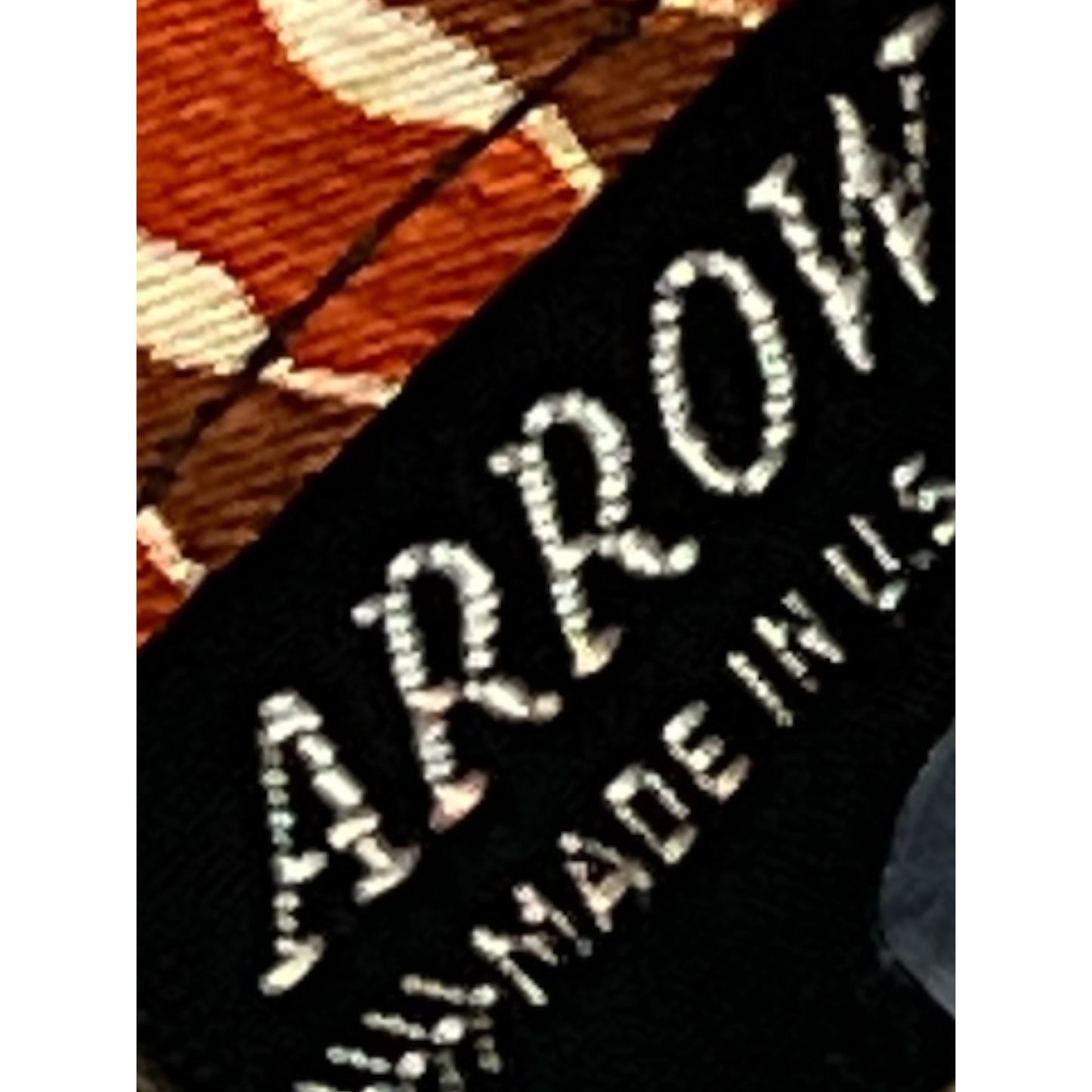 Vintage Arrow Mid-Century Mod Necktie – Brown & Red Geometric Print – Made in USA – 50”