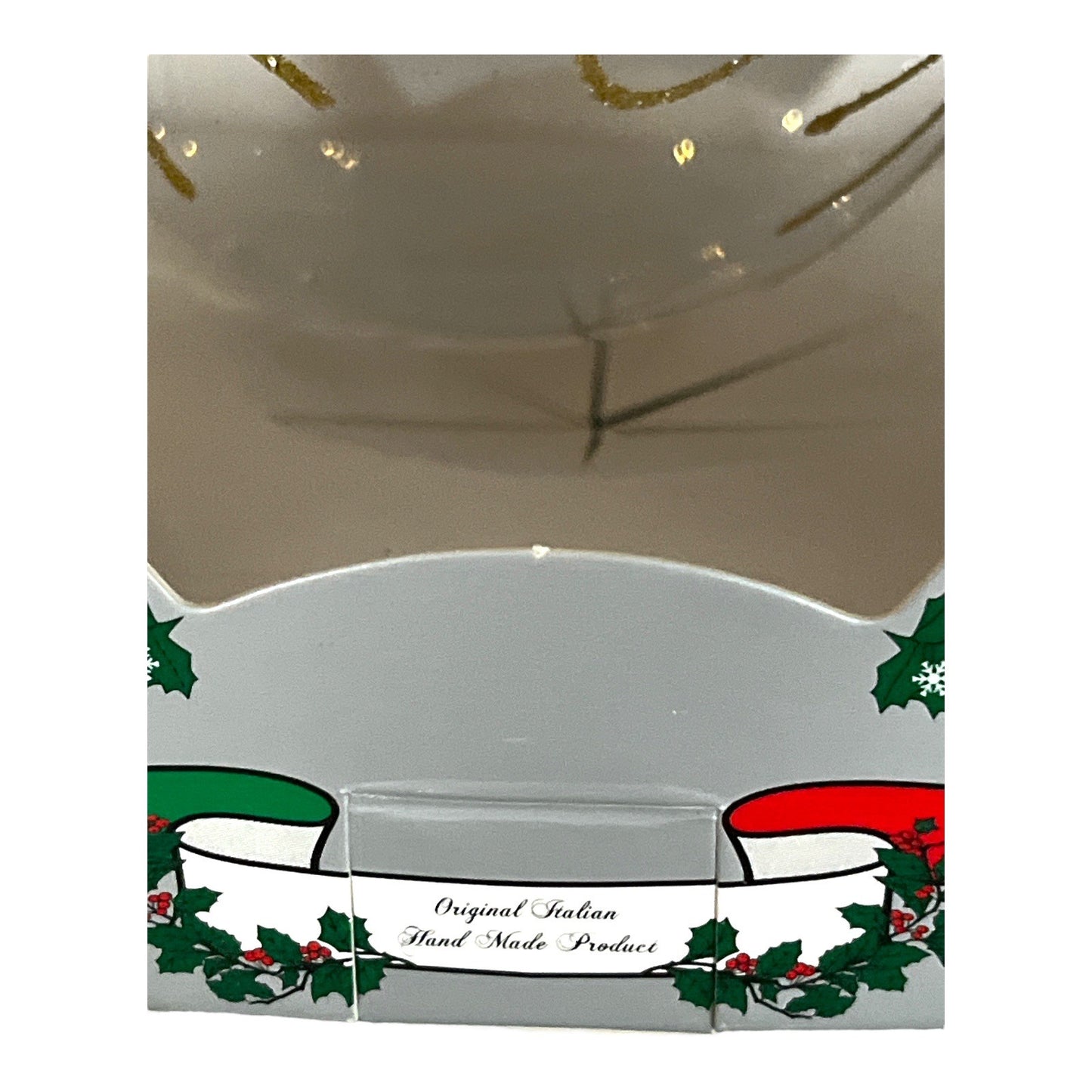 Italian Hand-Painted Glass Ornament Gilardoni Fausto | Mouth Blown Bellagio Italy | Gold Glitter