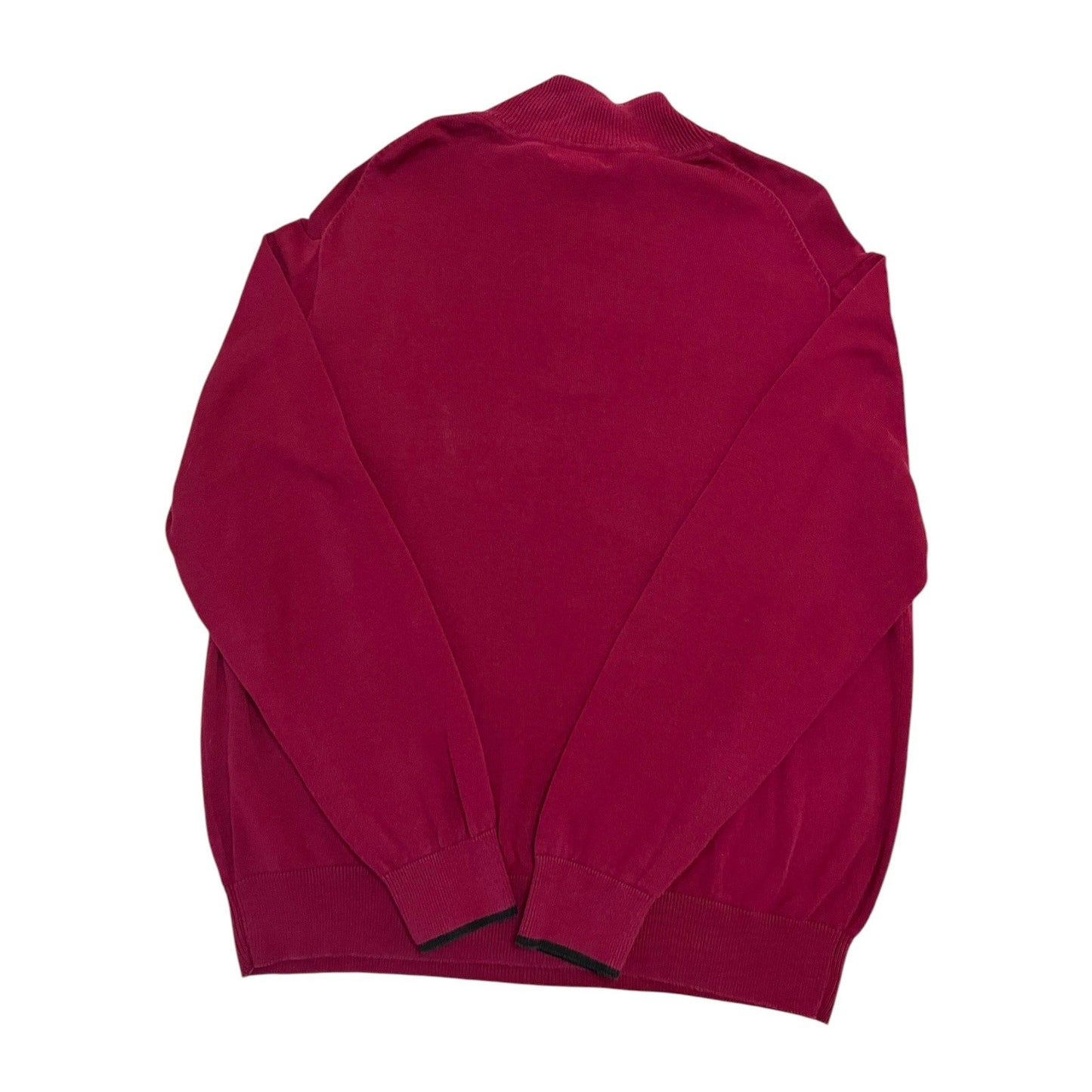Dockers Men’s XL Quarter Zip Sweater Red Cotton Blend Pullover Casual Knit Y2K