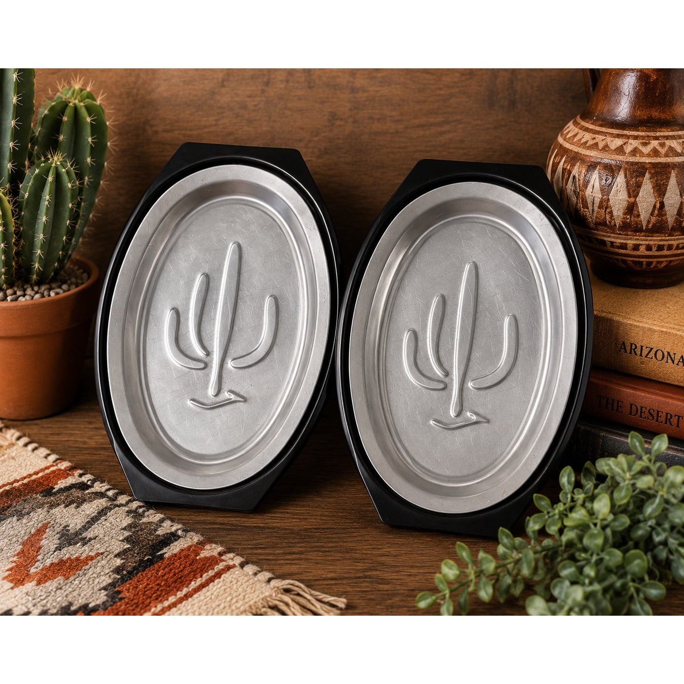 Vintage Nordic Ware Saguaro Cactus Aluminum Trays Set of 2 Mid Century Modern